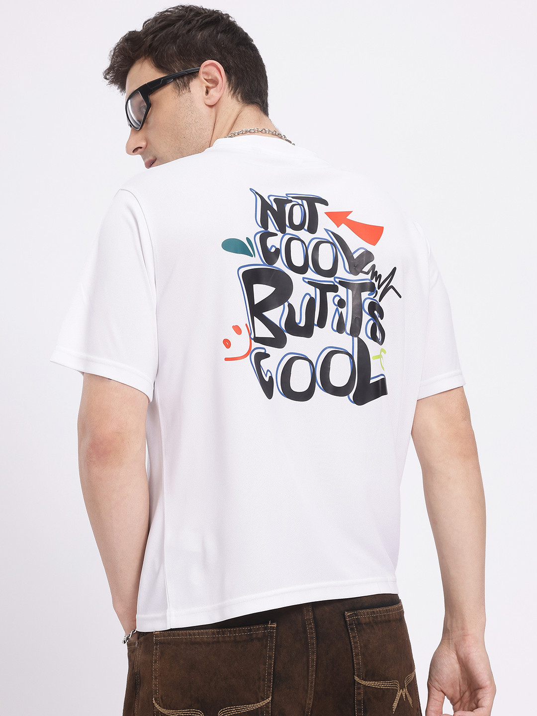 Typographic Grunge Drop-Shoulder Relaxed Fit T-shirt