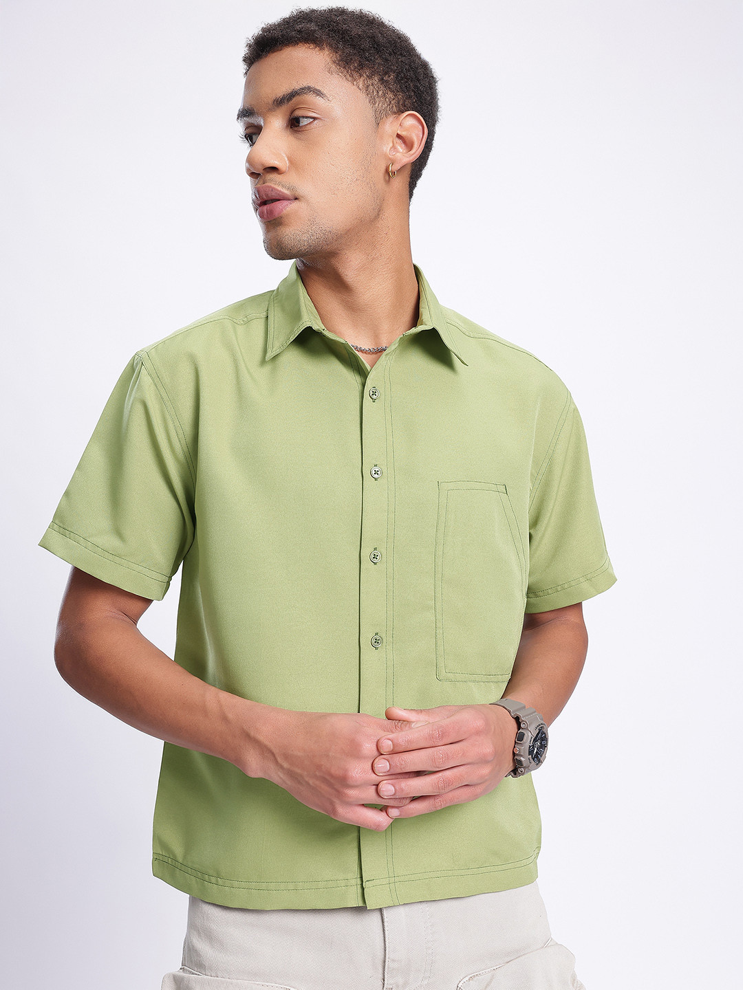glitchez Stylized Pocket Regular Fit Shirt