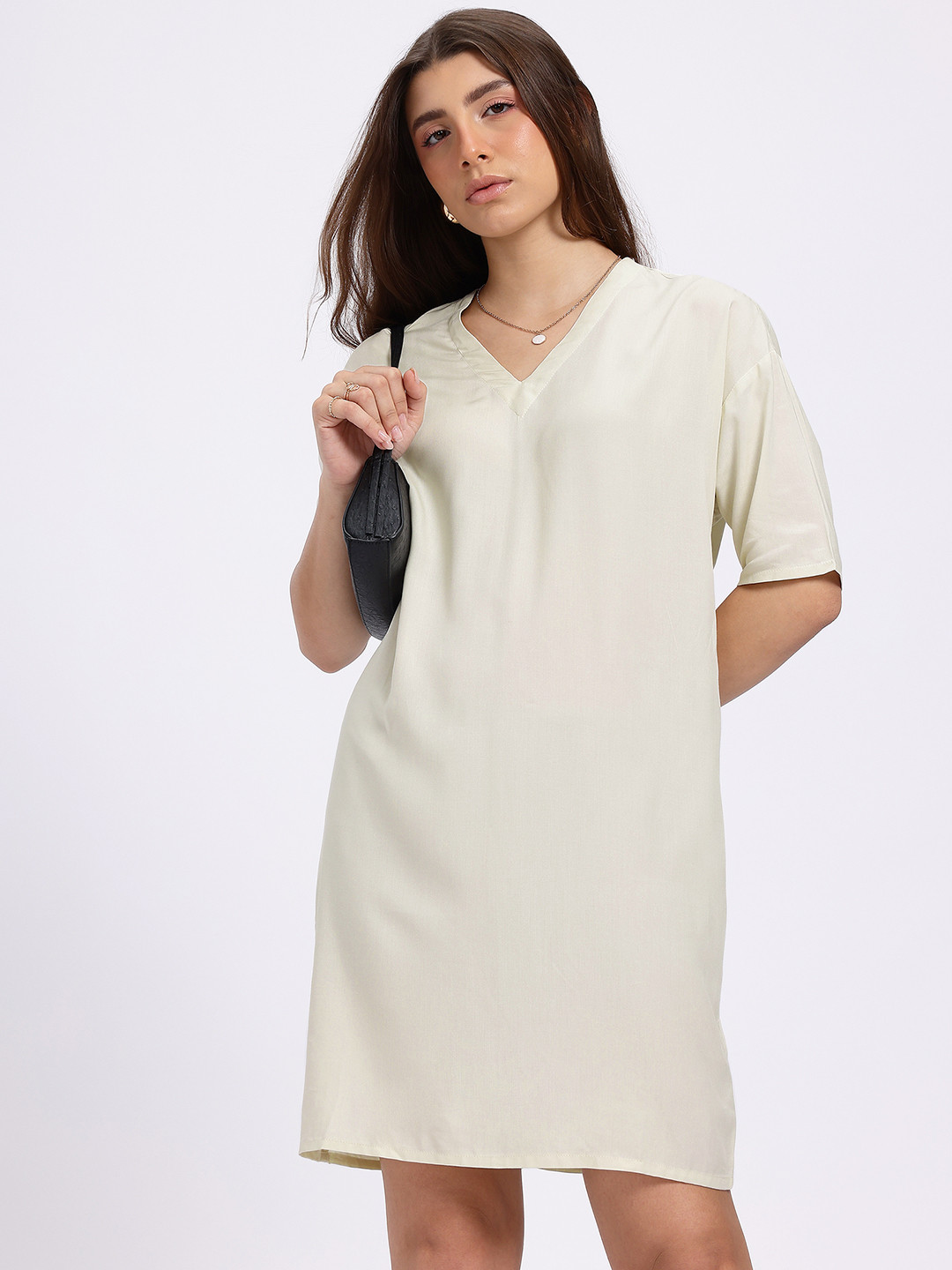 glitchez Skater V-Neck Shift Dress
