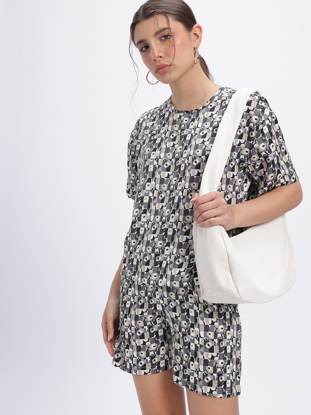 glitchez Crinkle Charm Floral Printed Co-Ord Set