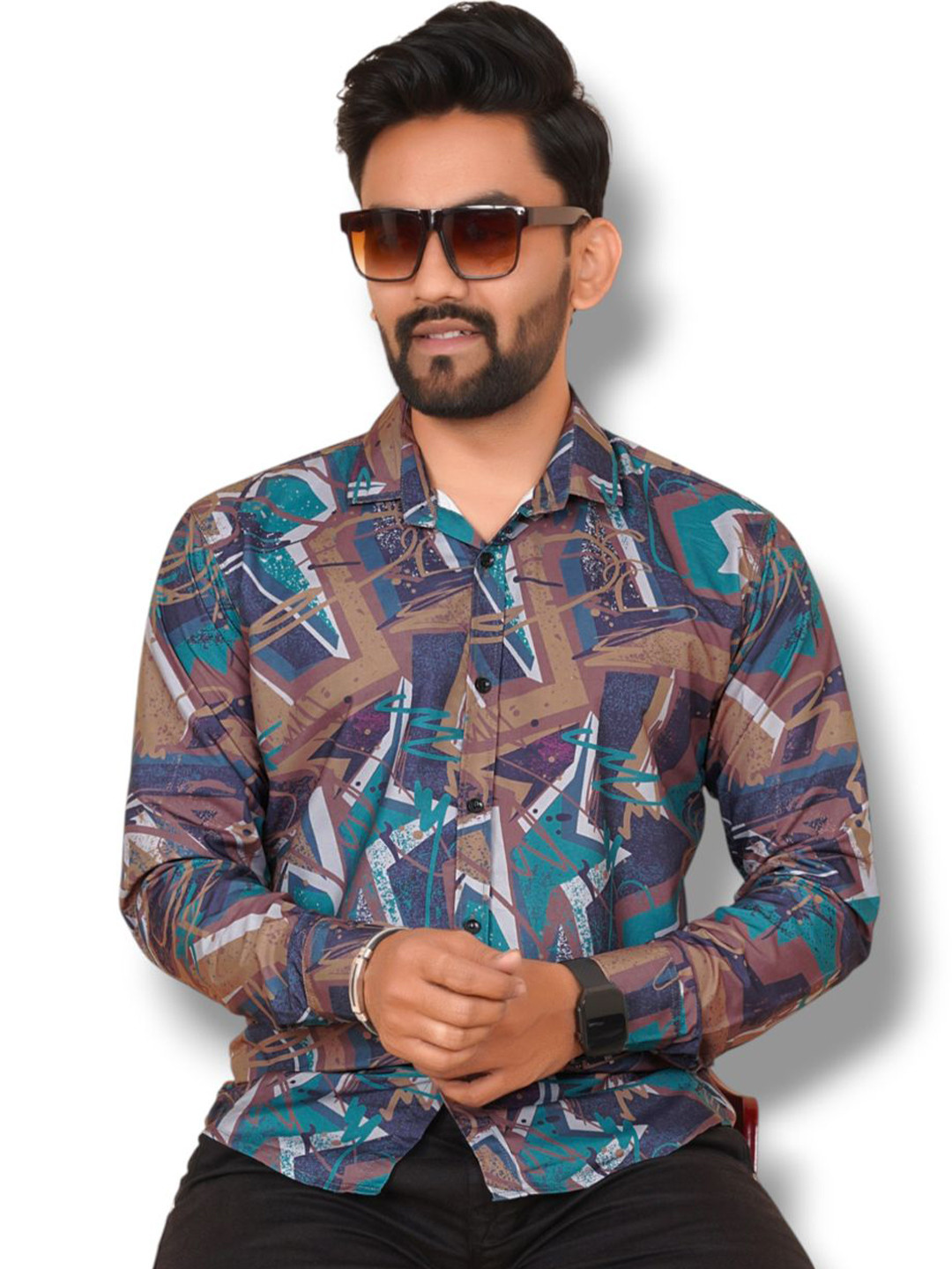 HKV FASHION Men Modern Printed Cotton Shirt