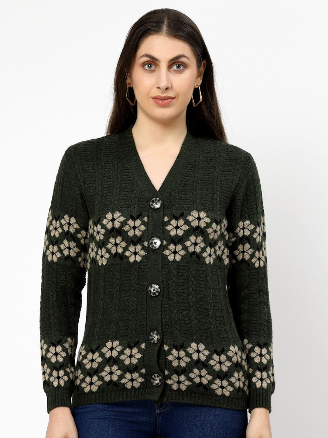 Kalt Women Floral Printed Cardigan