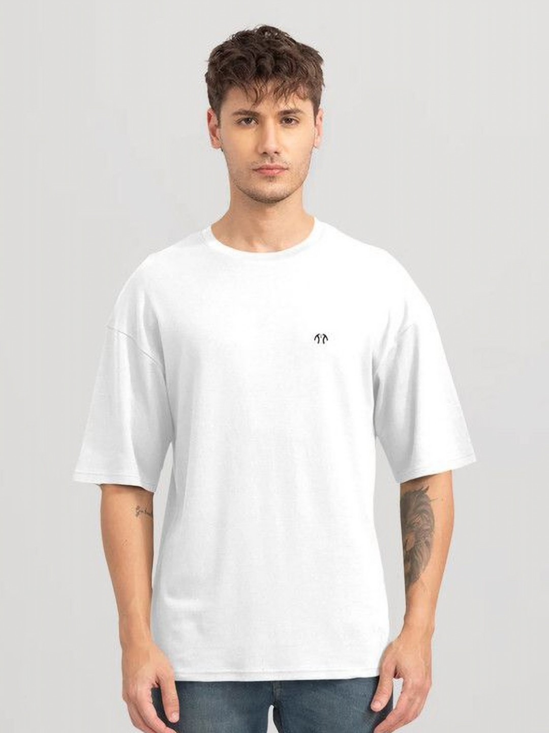 Triptee Men Printed Extended Sleeves Pure Cotton T-shirt