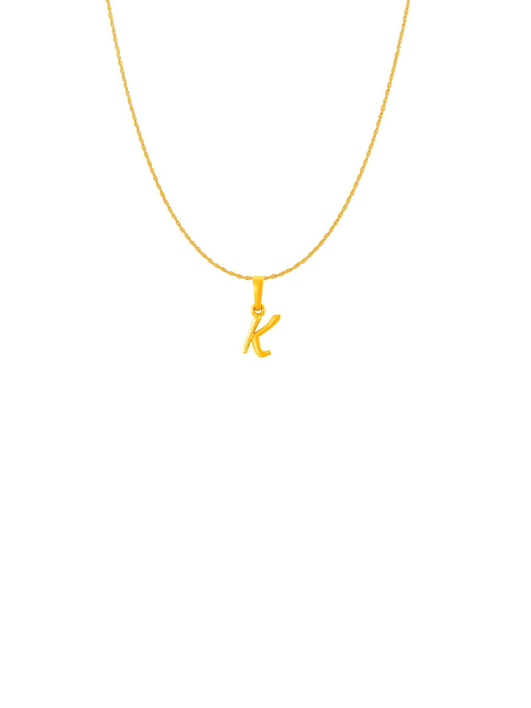 Metronaut Men 925 Silver 22KT Gold-Plated K Alphabet Pendants & Rope Chains