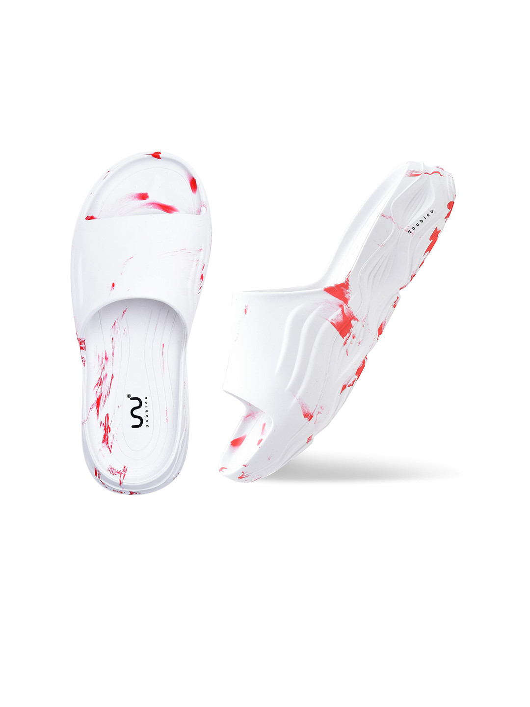 Doubleu Men Printed Comfortable Recovery Sliders Flip Flops