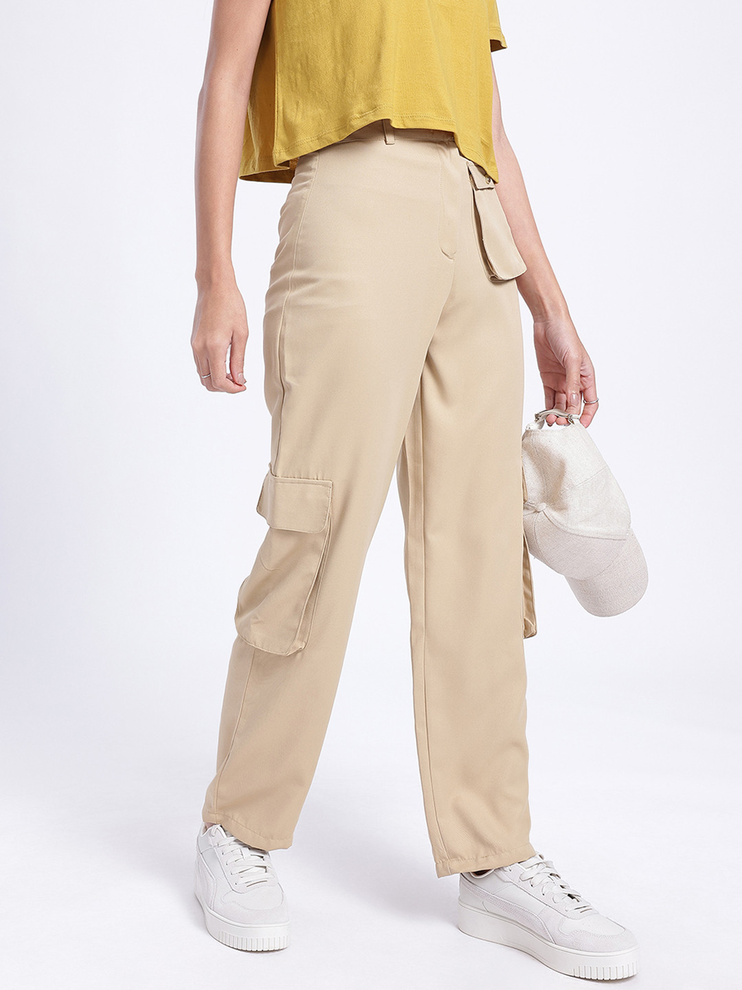 glitchez Women Utility Cargo Style Relaxed Fit Trousers