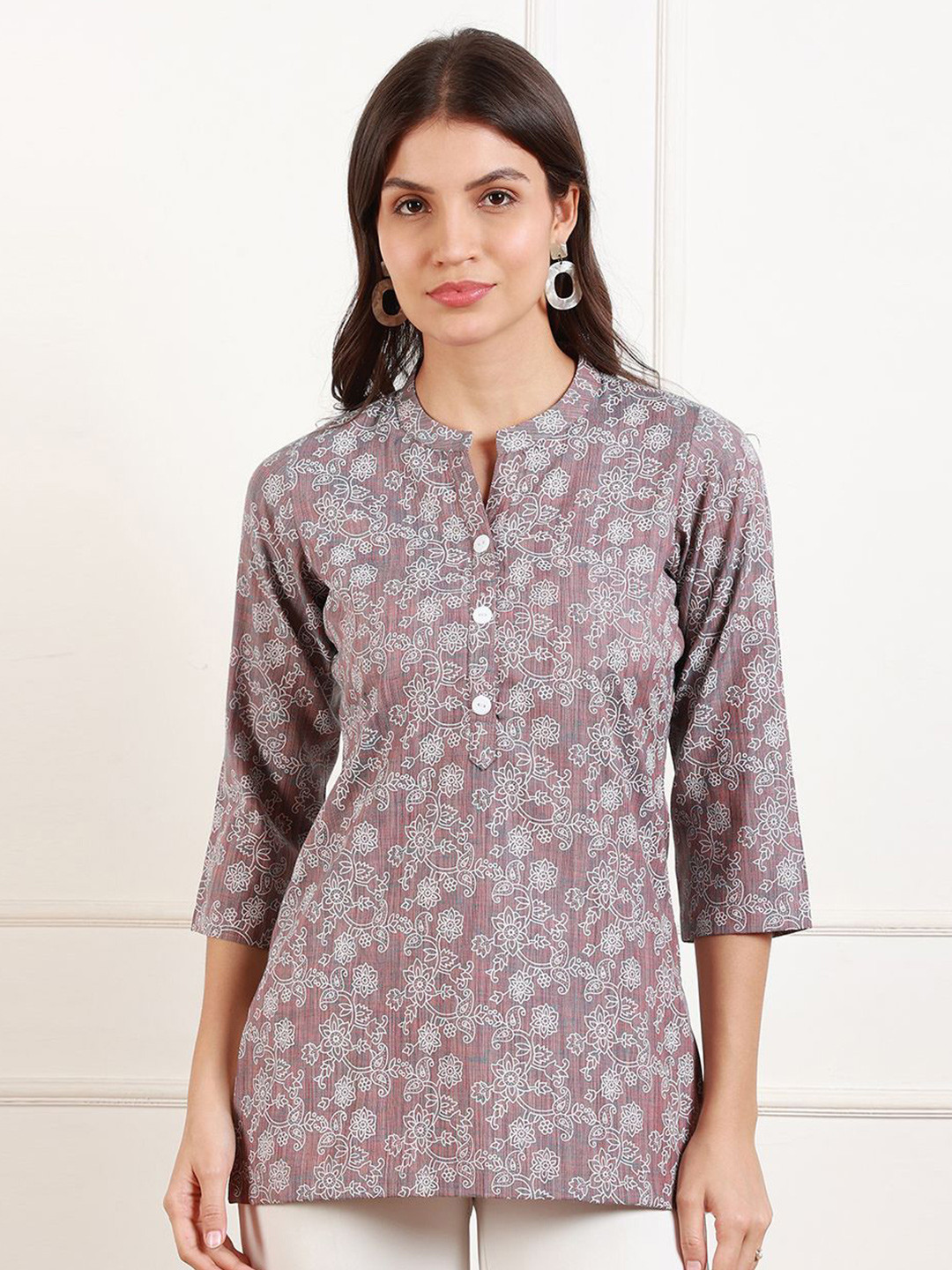 MORDEN MUSE Floral Printed  A-Line Kurti