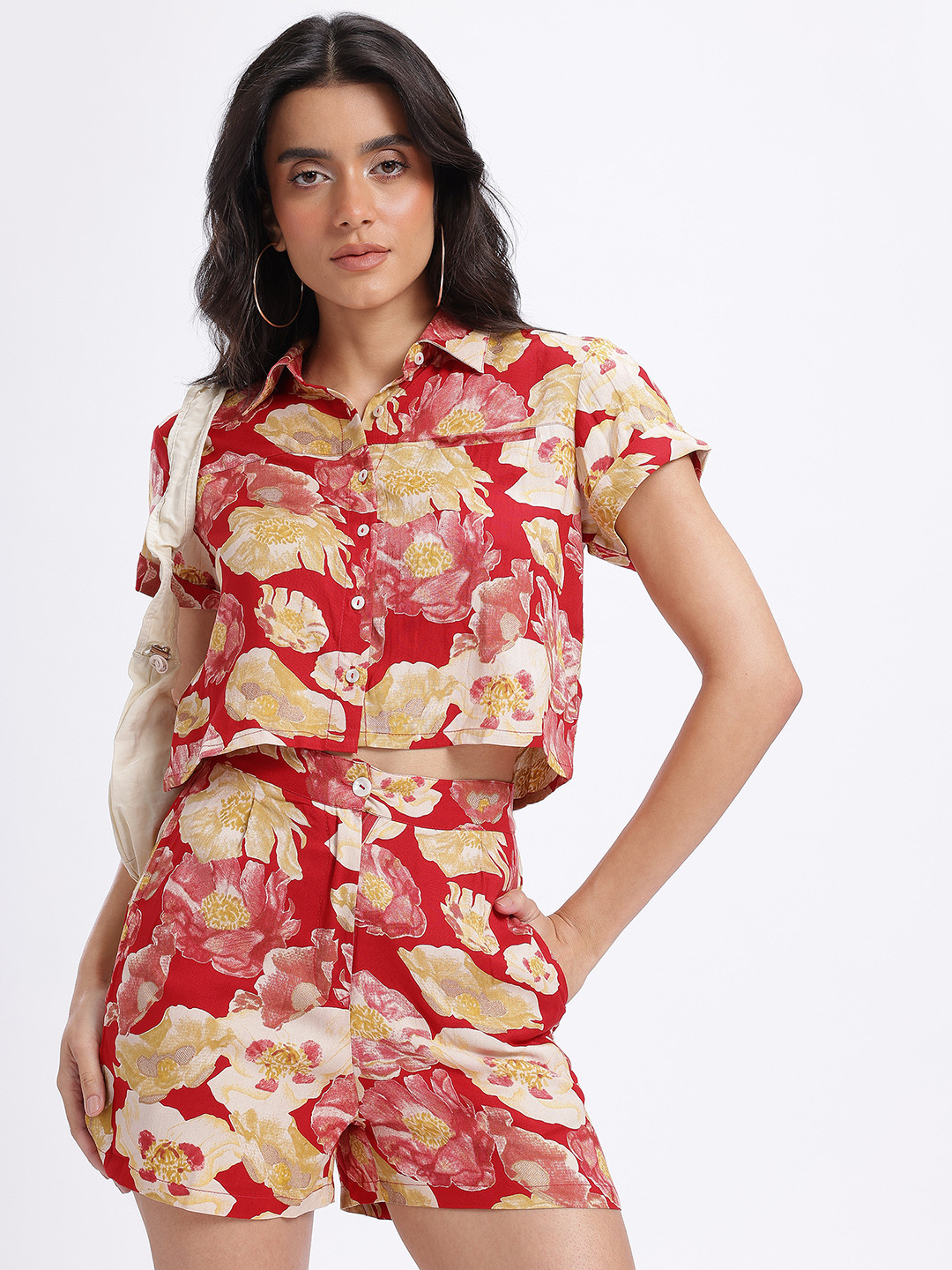 glitchez Floral Print Regular Fit Co-Ords