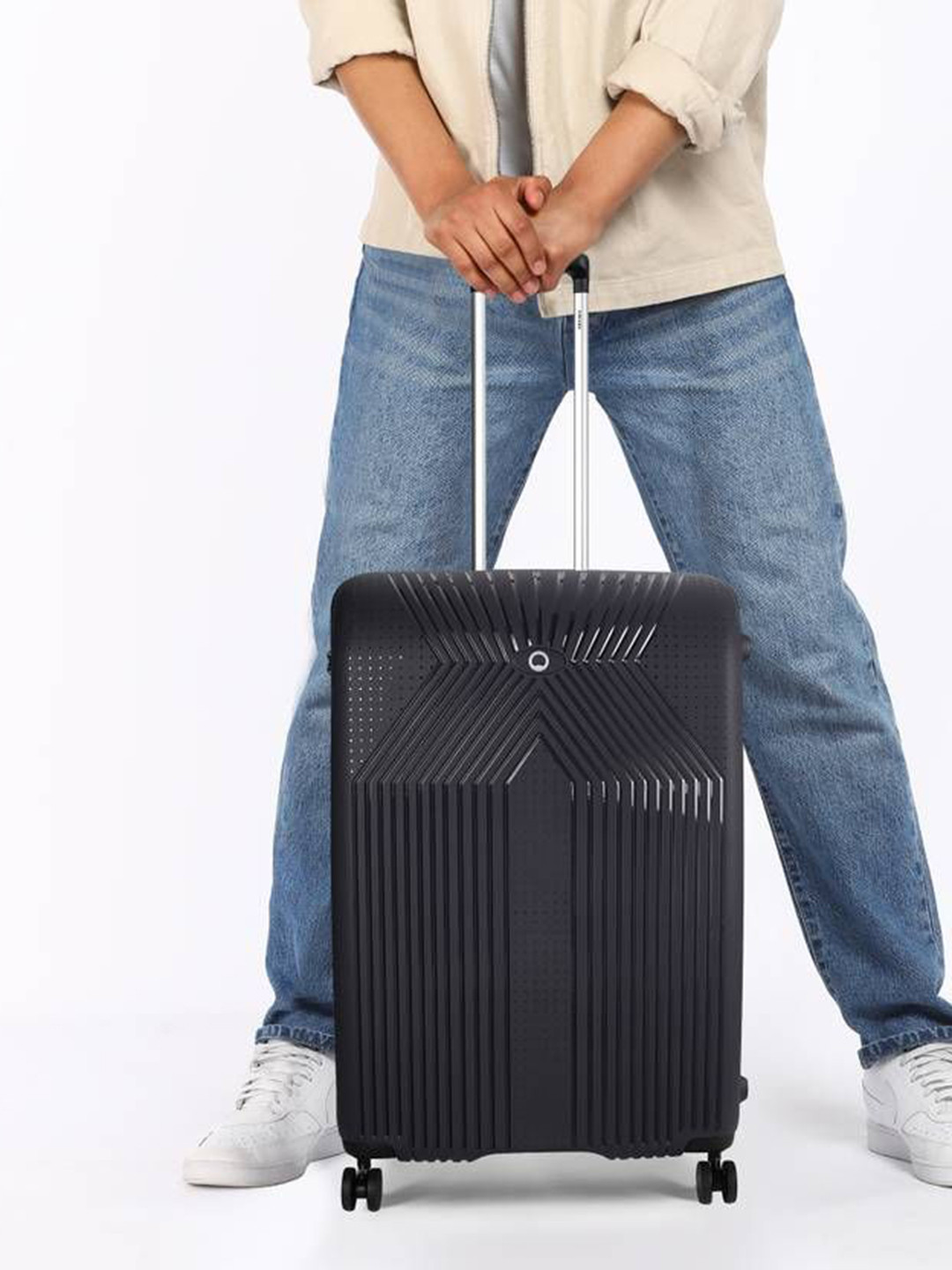 DELSEY PARIS ORDENER Medium Check-in Suitcase - Hard-Sided Anthracite Polypropylene Trolley with TSA Lock