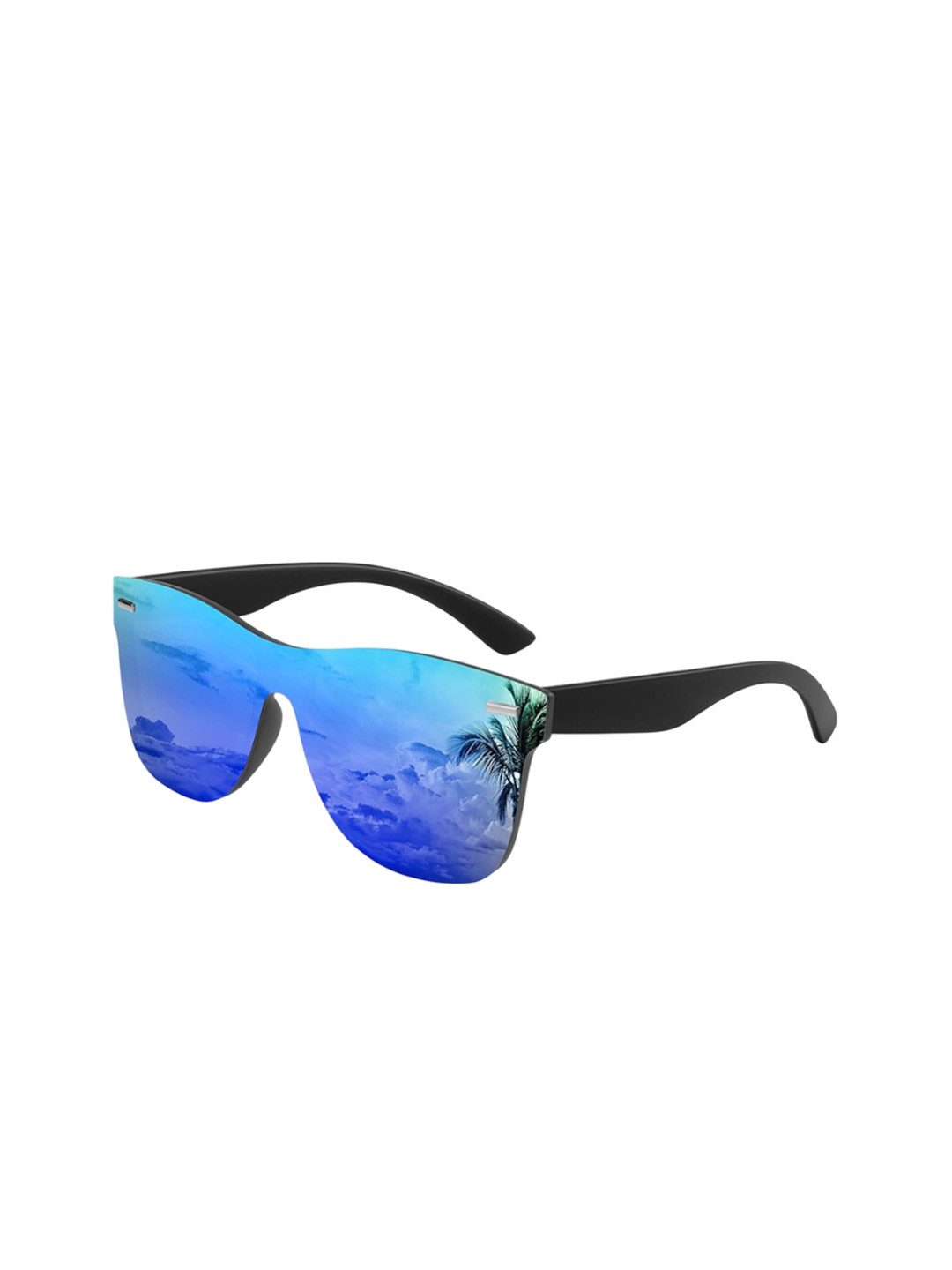 IFLASH Unisex Shield Sunglasses with UV Protected Lens 6090 BLUE MRCRY