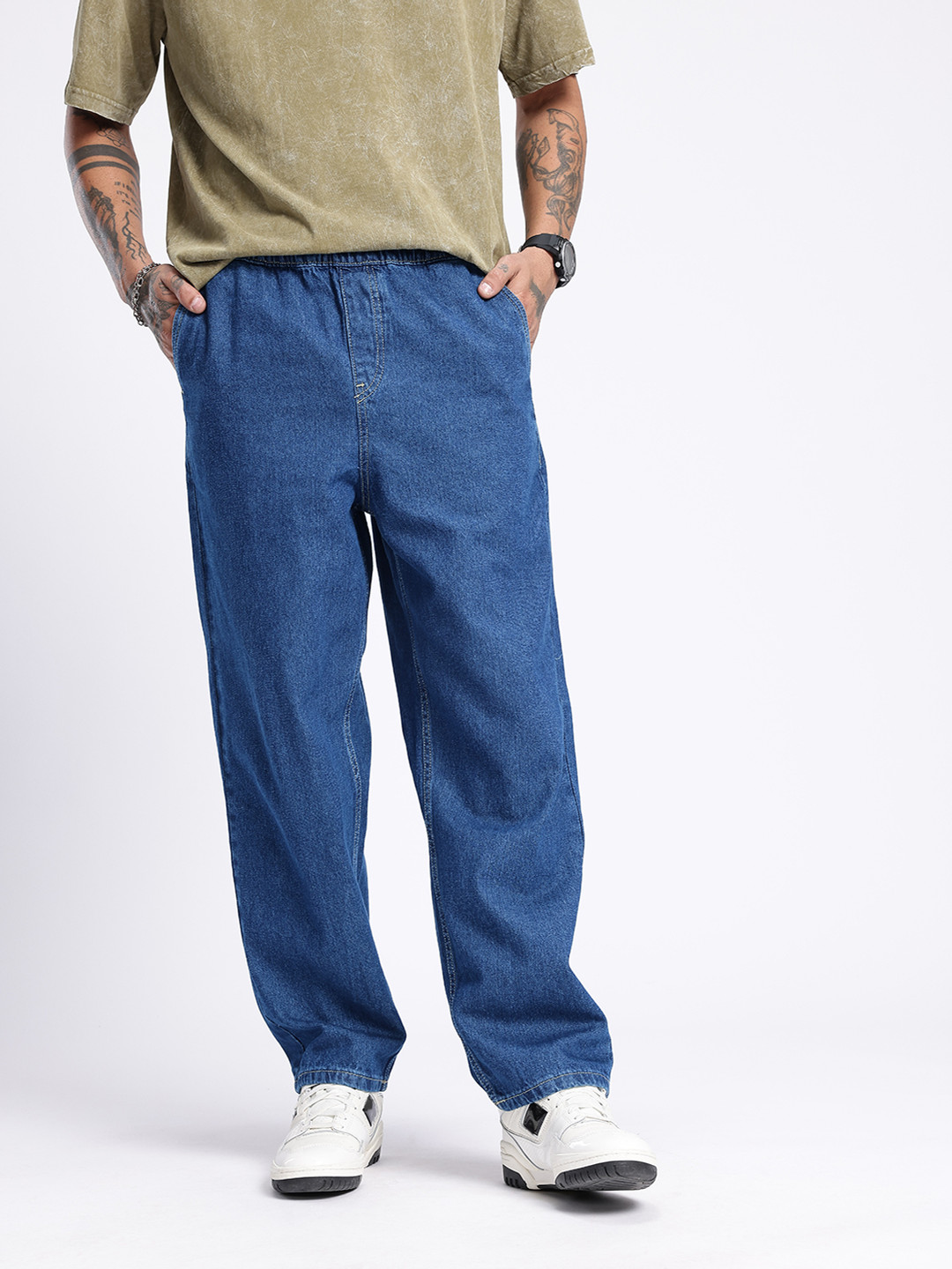 glitchez Men Elasticated Skater Jeans