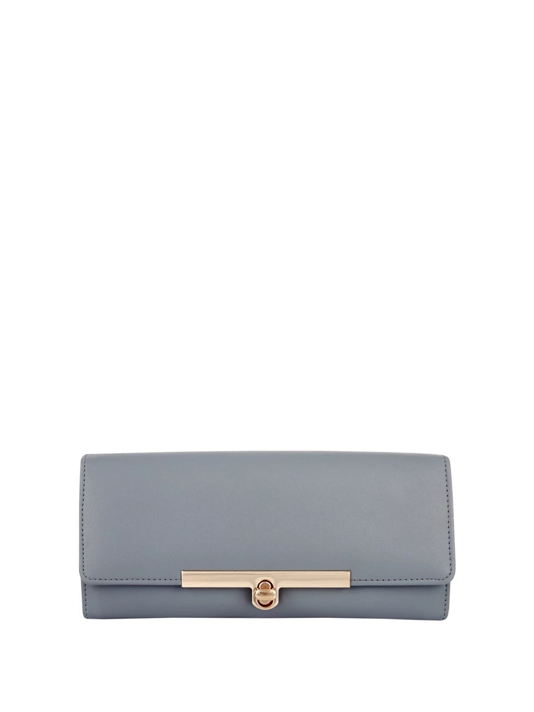 Rapid Costore Grey & Gold-Toned Foldover Clutch