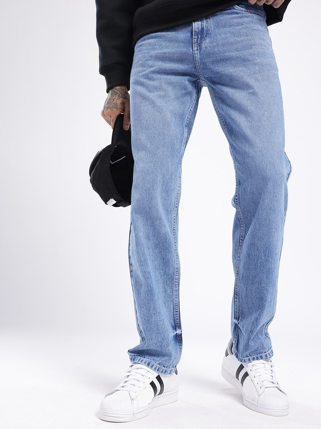 glitchez Men Straight Fit Light Fade Jeans