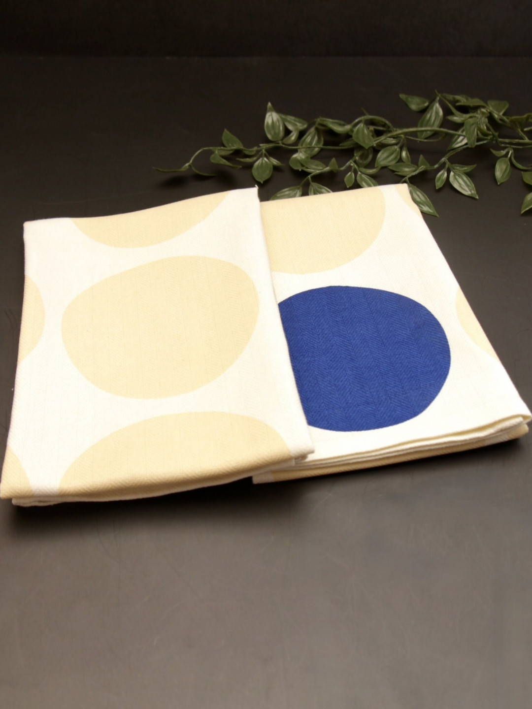 peppy little things 2-Pcs Cream-Coloured & Blue Printed KitchenTowels