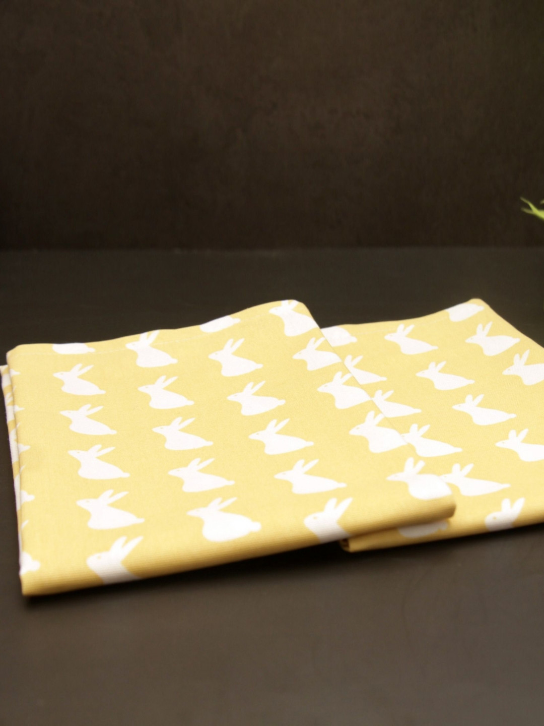peppy little things 2-Pcs Yellow & White Bunny Printed KitchenTowels