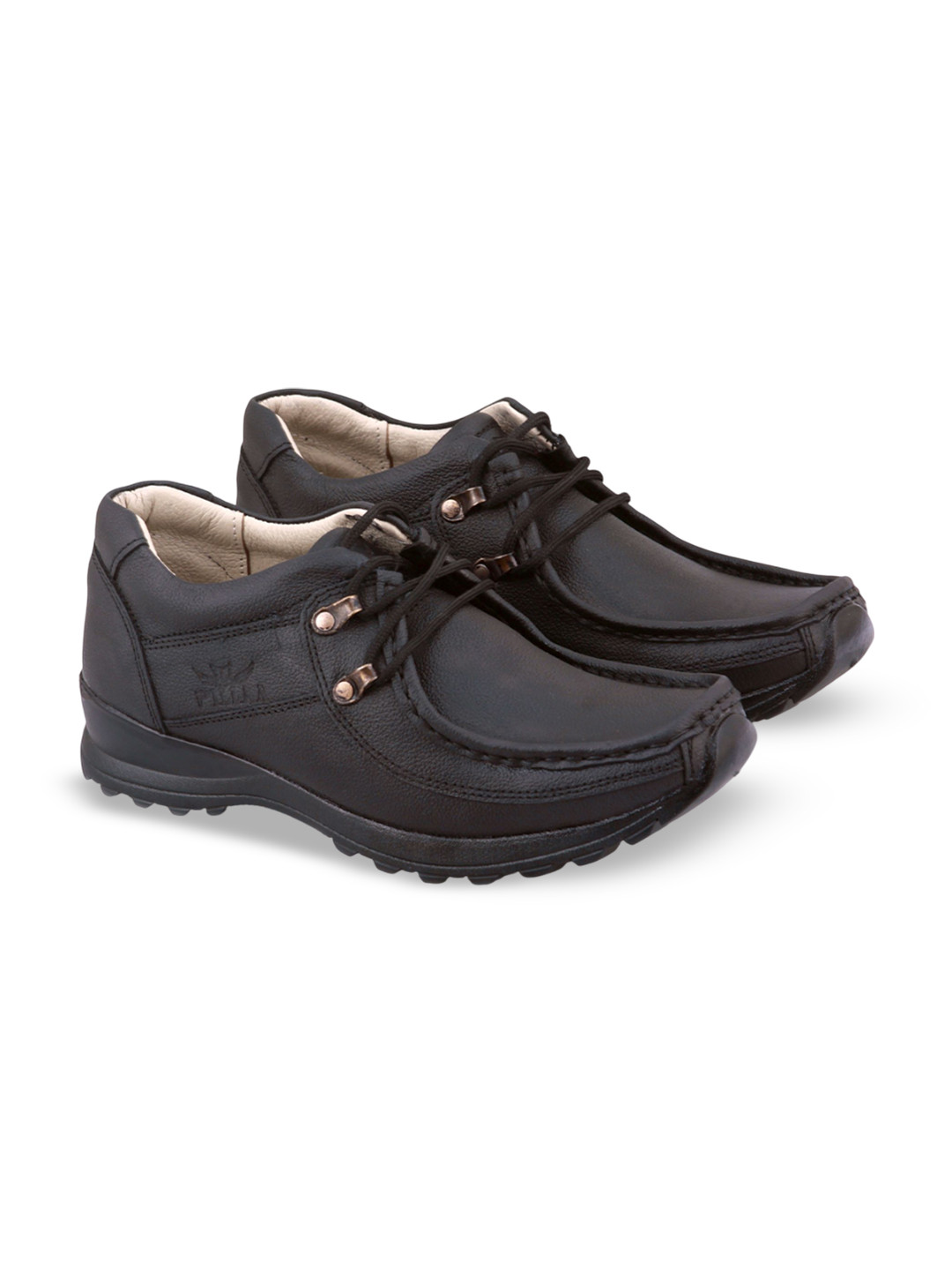 PILLAA Men Antibacterial Square Toe Leather Lace Up Derbys