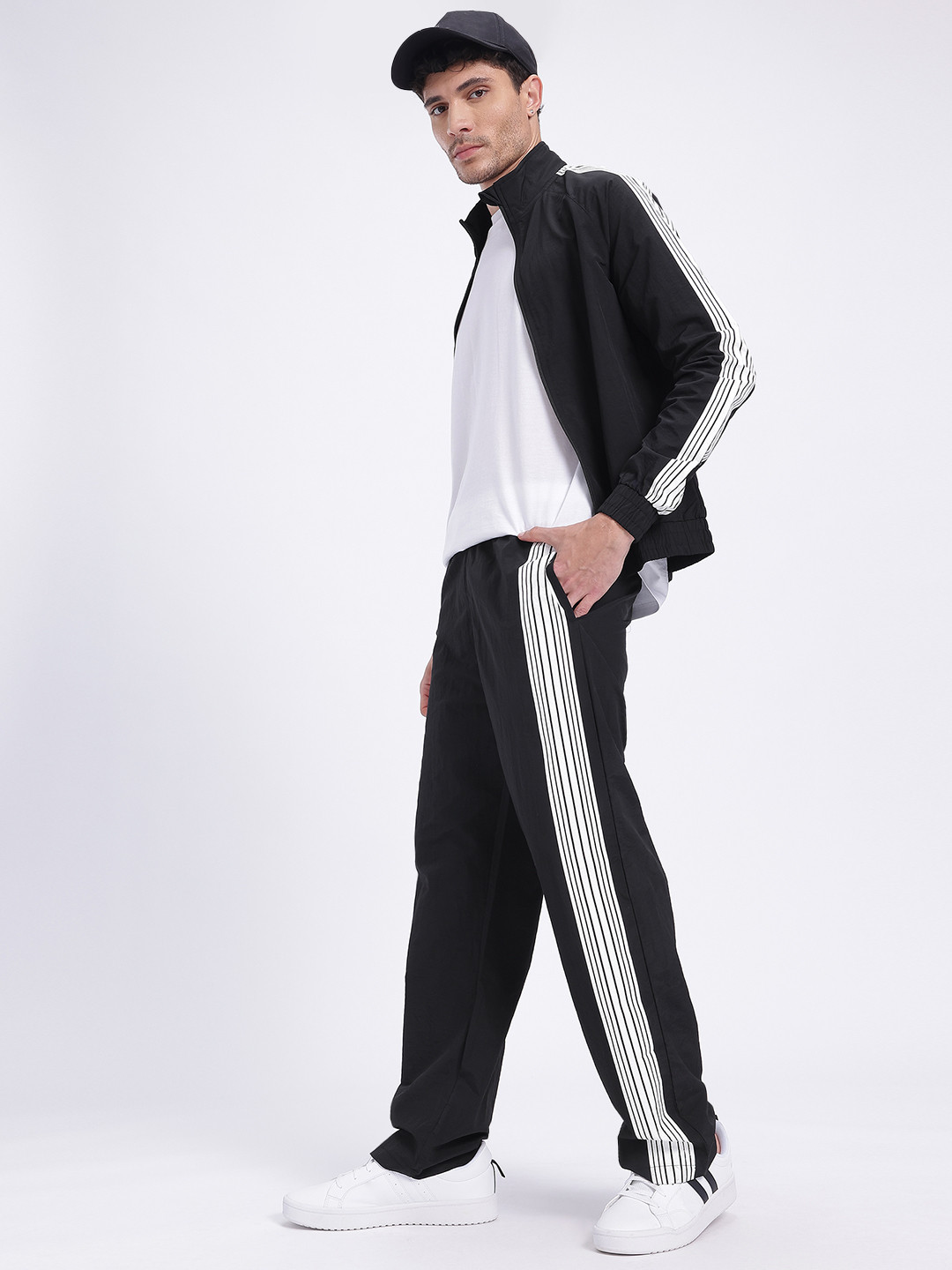 glitchez Side Striped Relaxed Fit Tracksuit