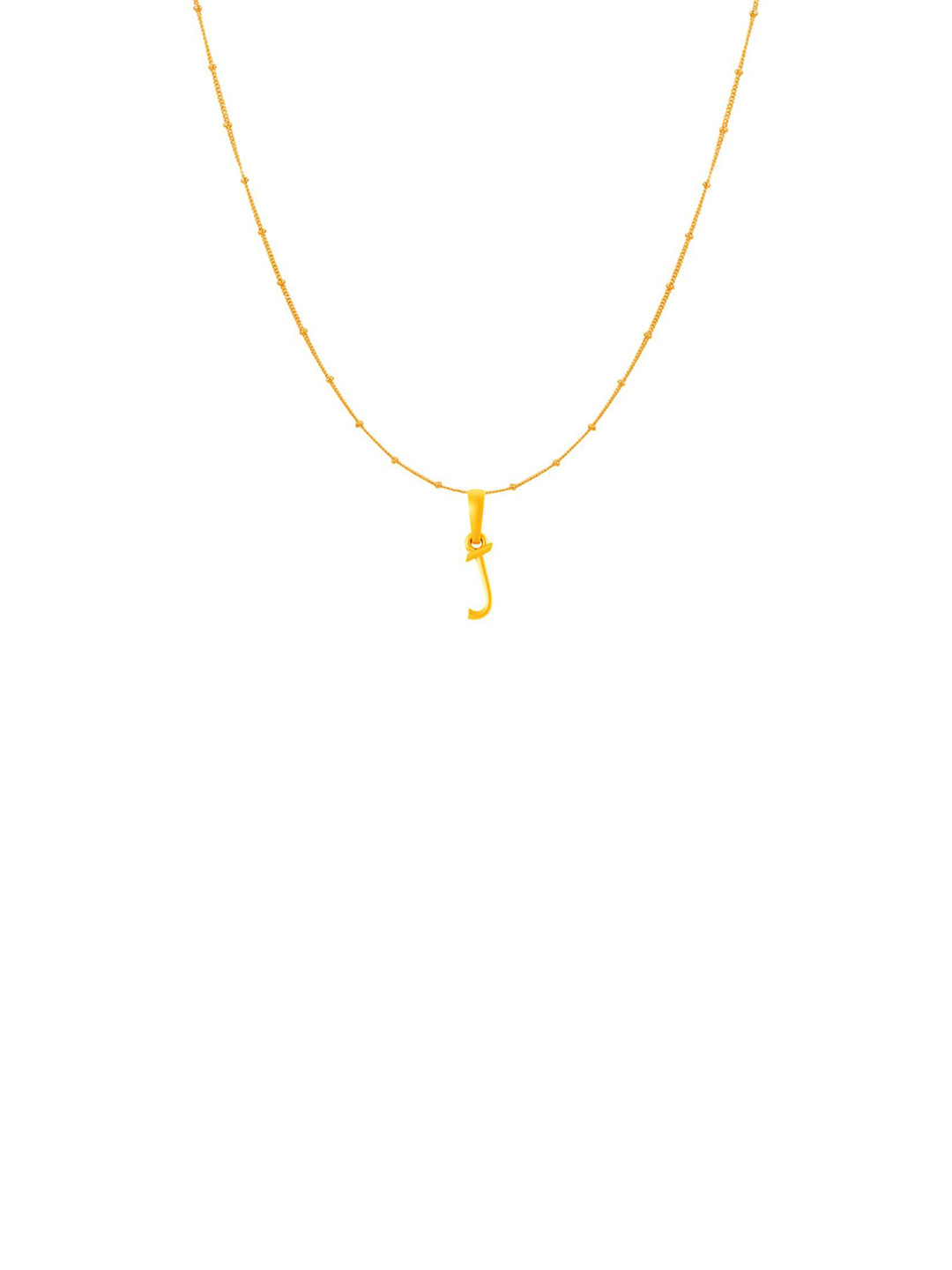 Metronaut Men 925 Silver 22 KT Gold-Plated Alphabet Pendant With Ball Chain