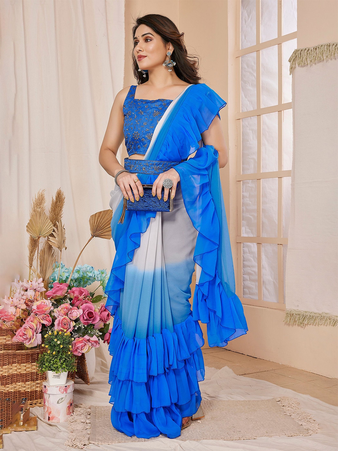 Anouk Ombre Dyed Ready to Wear Saree