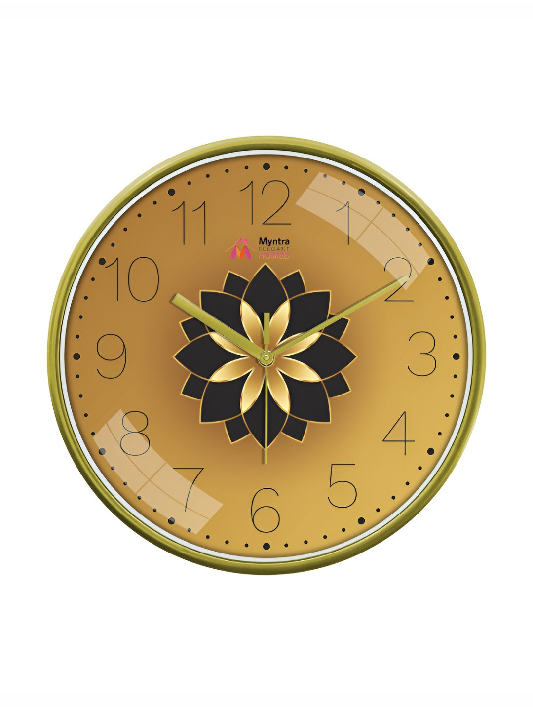 Myntra Elegant Homes Beige Plastic Large Display Round Battery Analogue Wall Clock-30cm