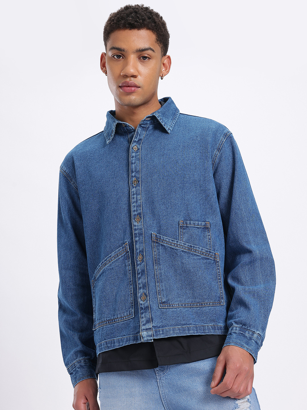 glitchez Button Up Denim Jacket