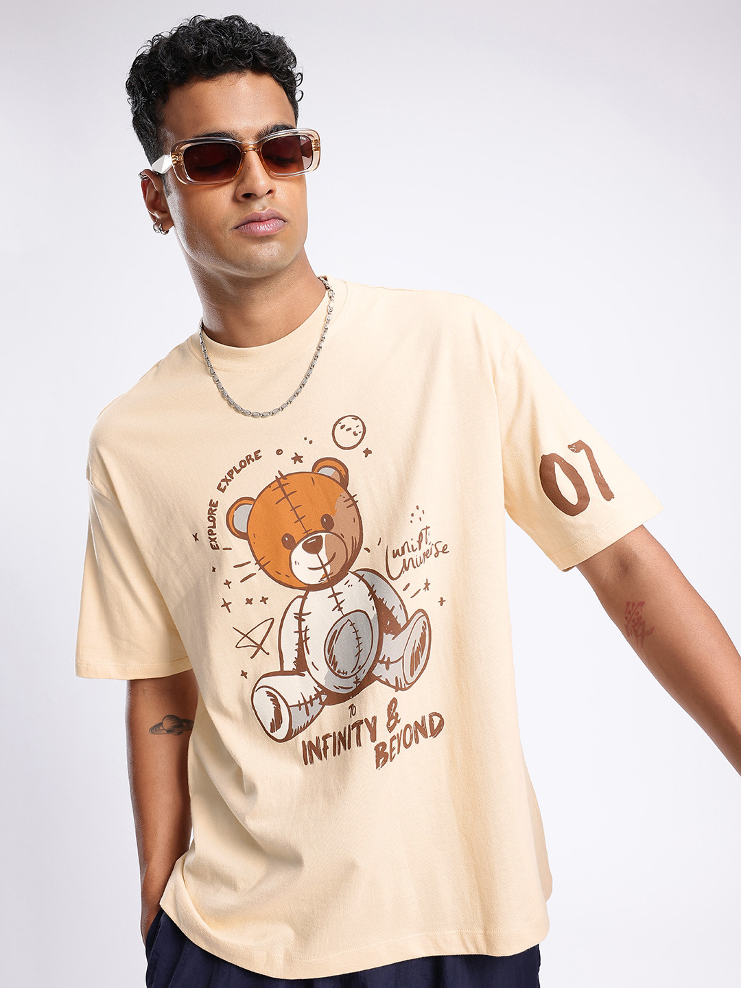 glitchez Downtown Dope Printed Oversized T-shirt