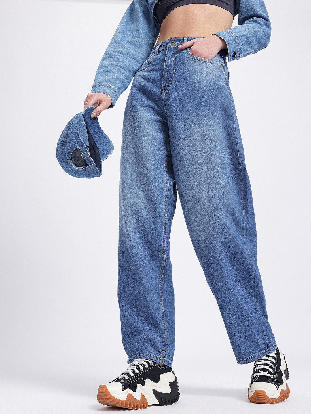 glitchez Women Movement Light Fade  Mom Fit Jeans