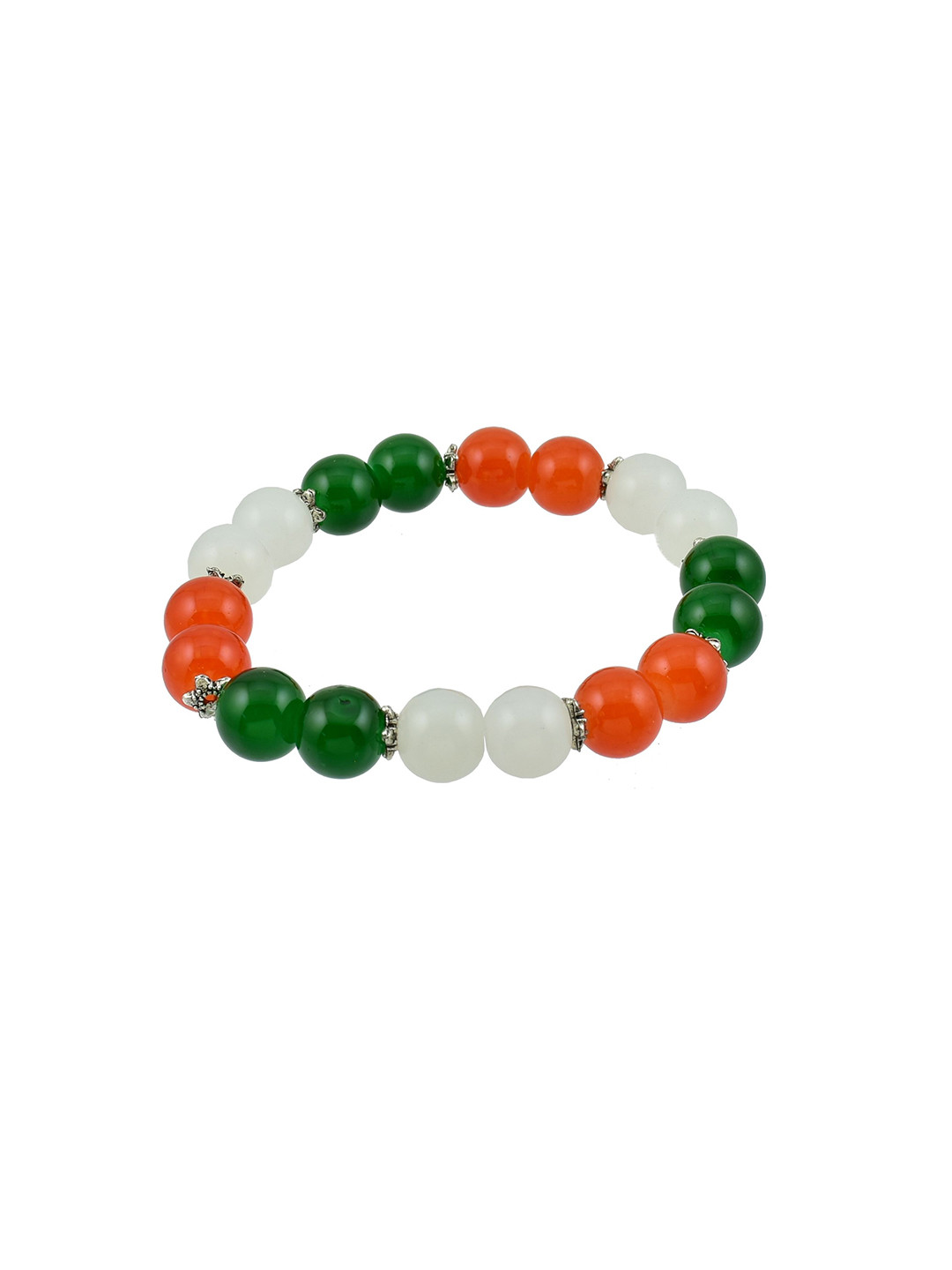 HIGH TRENDZ Artificial Beaded Tricolour Elasticated Bracelet