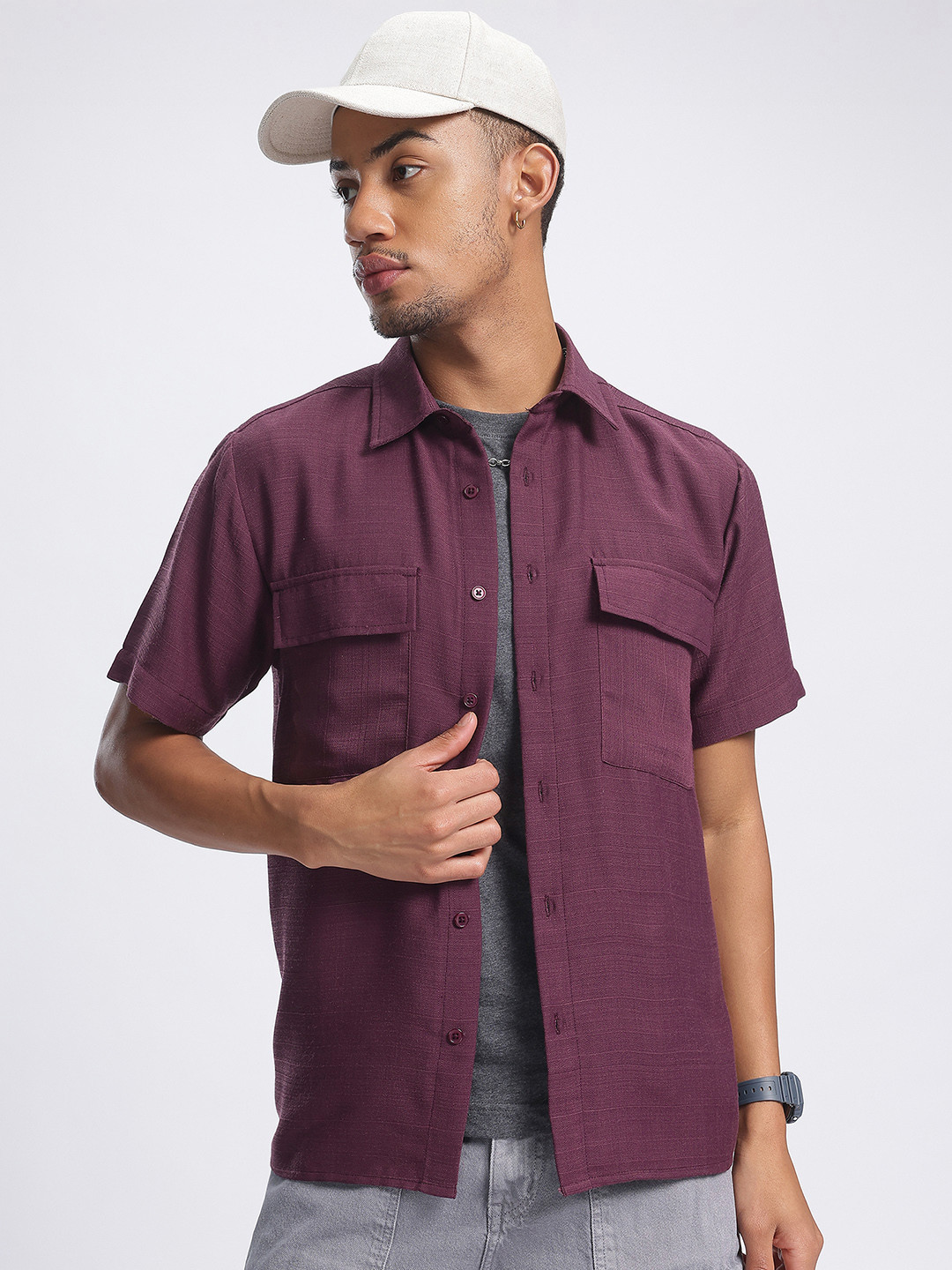 glitchez Multi-Pocketed Regular Fit Shirt