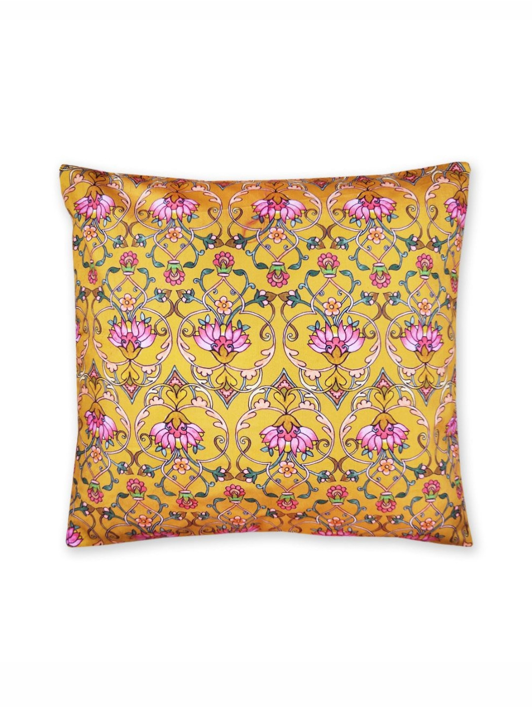 CRAFT HUES Mustard & Pink Ethnic Motifs Square Cushion Covers