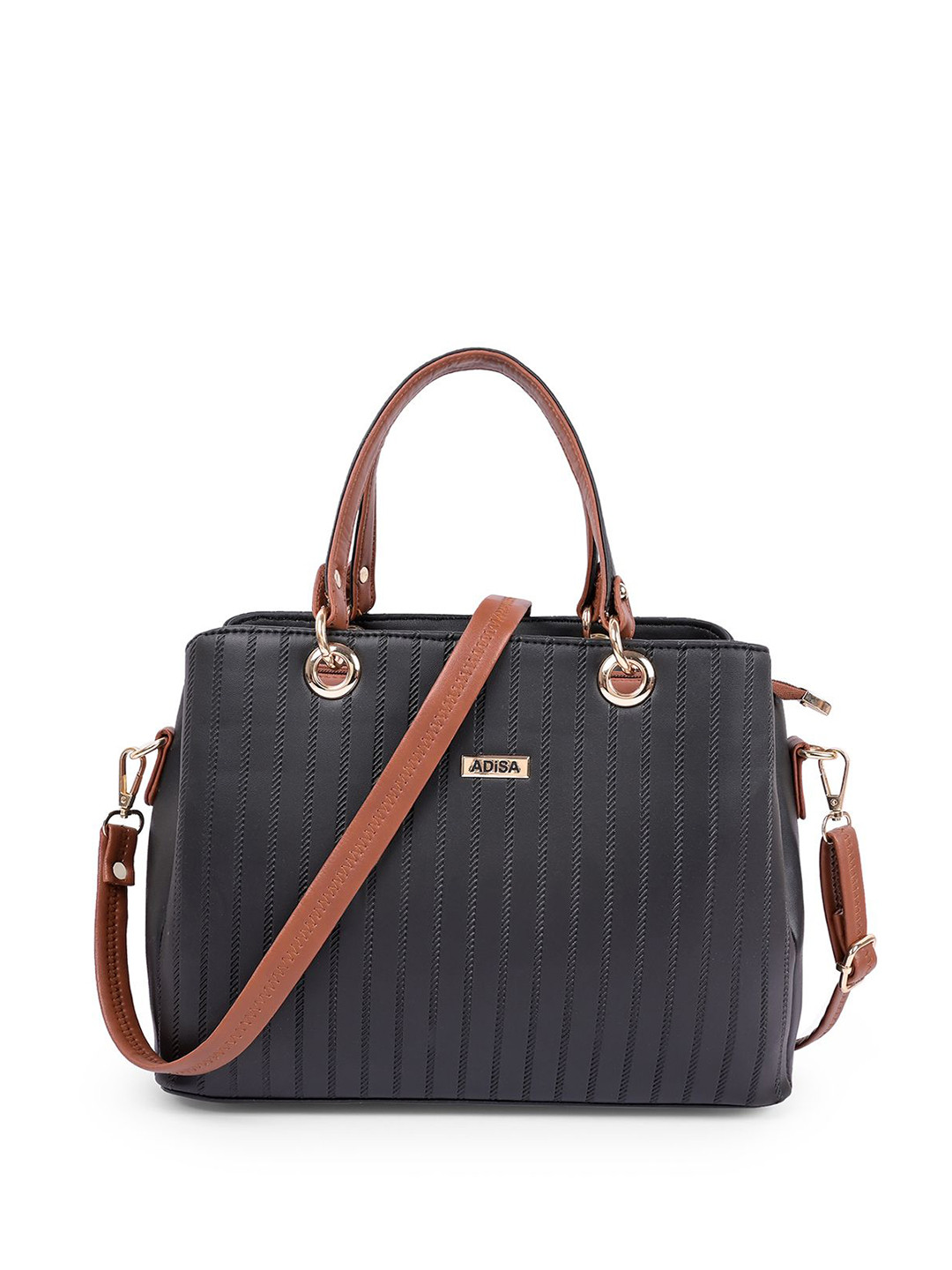 ADISA Women Solid Structured Satchel Bag