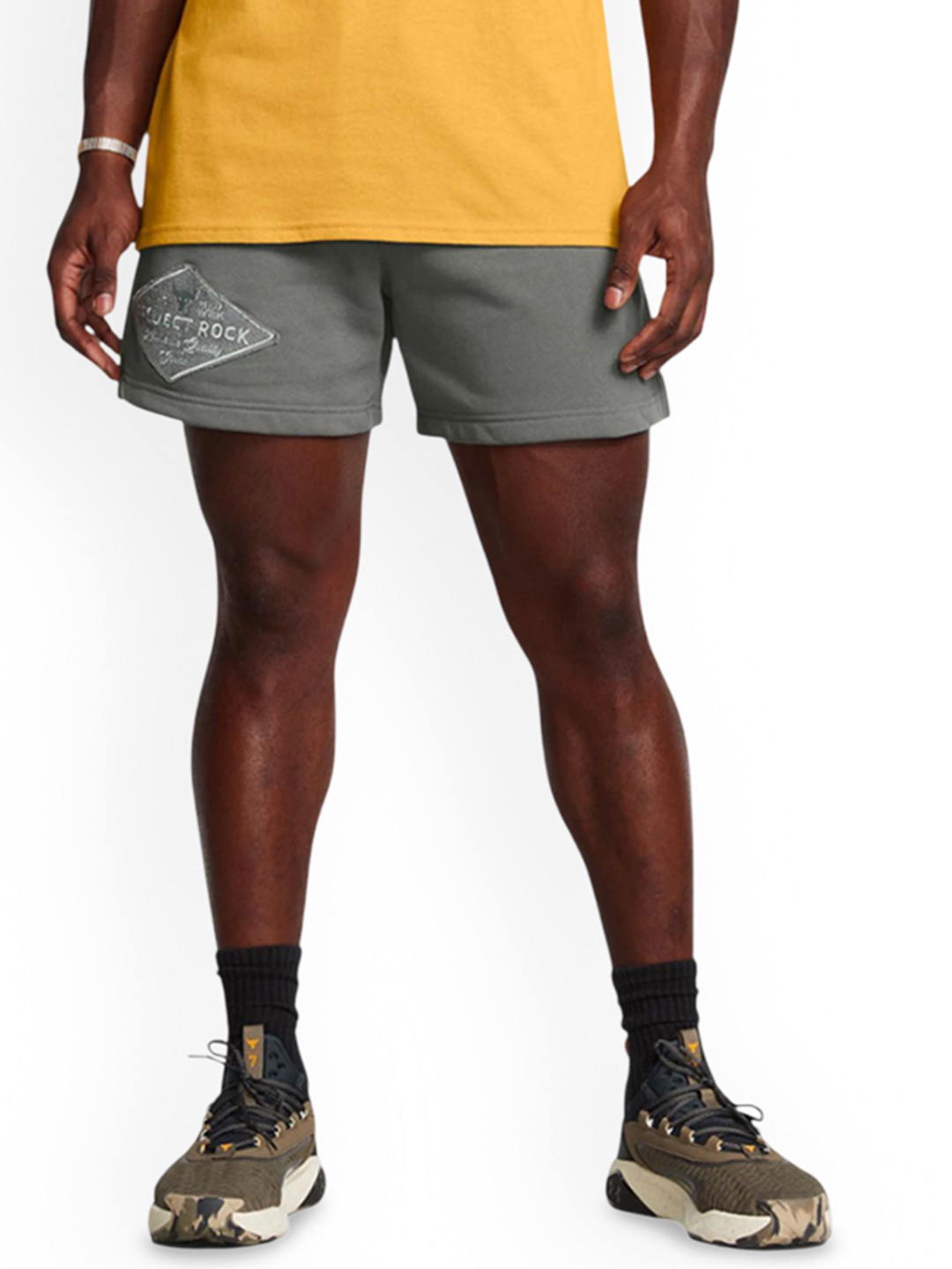 UNDER ARMOUR Men Project Rock Heavyweight Tools Of The Trade Relaxed-Fit Shorts