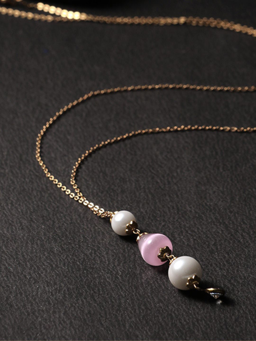 DressBerry Copper 24CT Gold-Plated Stone Studded & Beaded Necklace