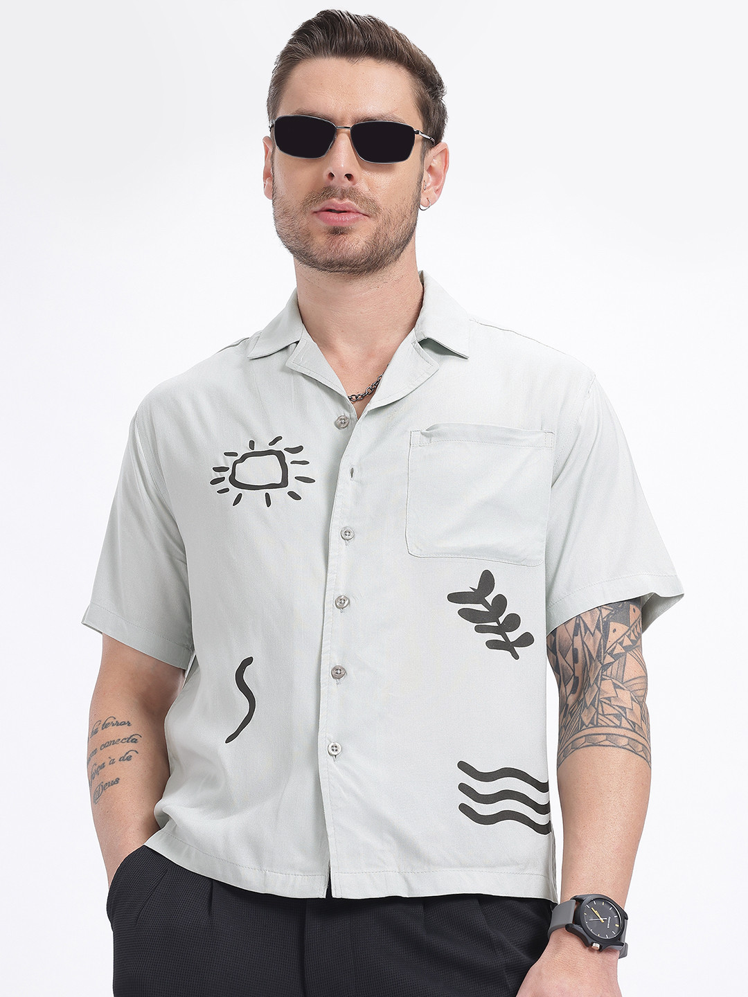 glitchez Conversational Printed Relaxed Fit Shirt