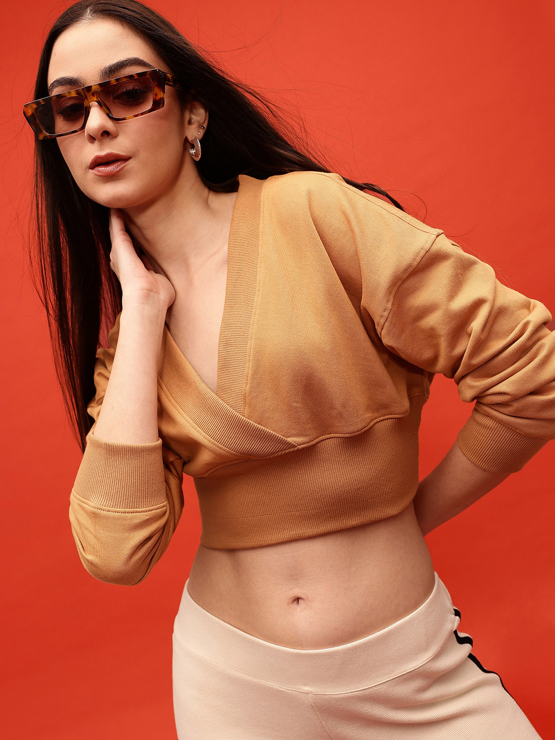 glitchez Oversized Crop Sweatshirt