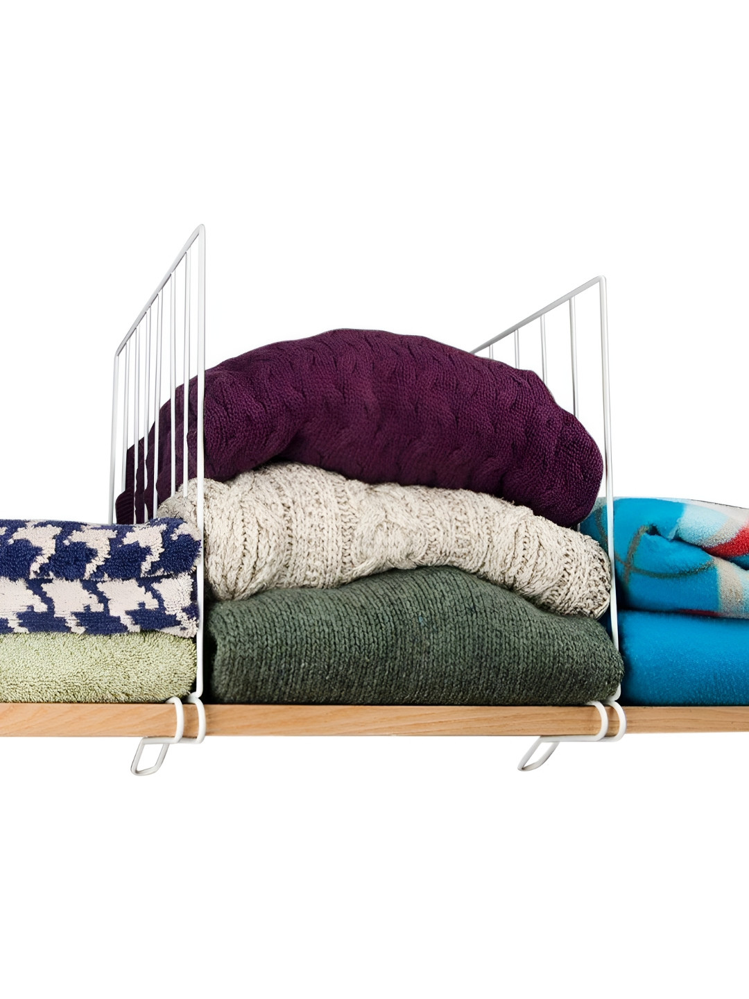 Go Hooked Pack of 4 Wardrobe Shelf Divider Cloth Organizer