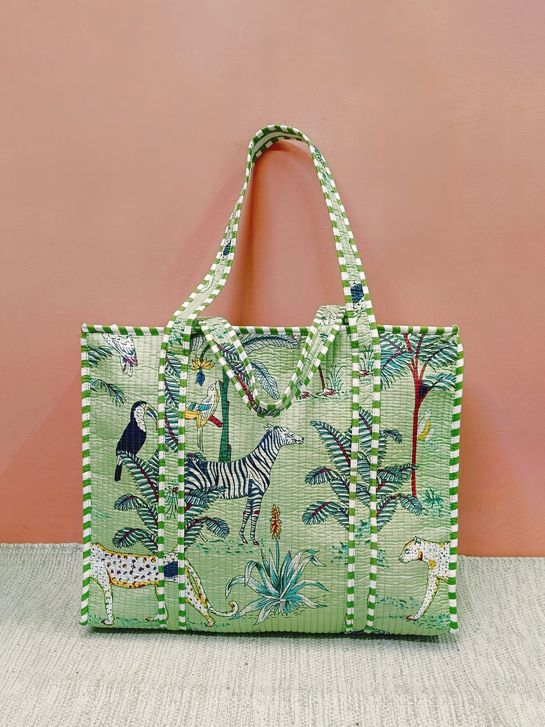 Gulaab Jaipur Cotton Quilted Tote Bag