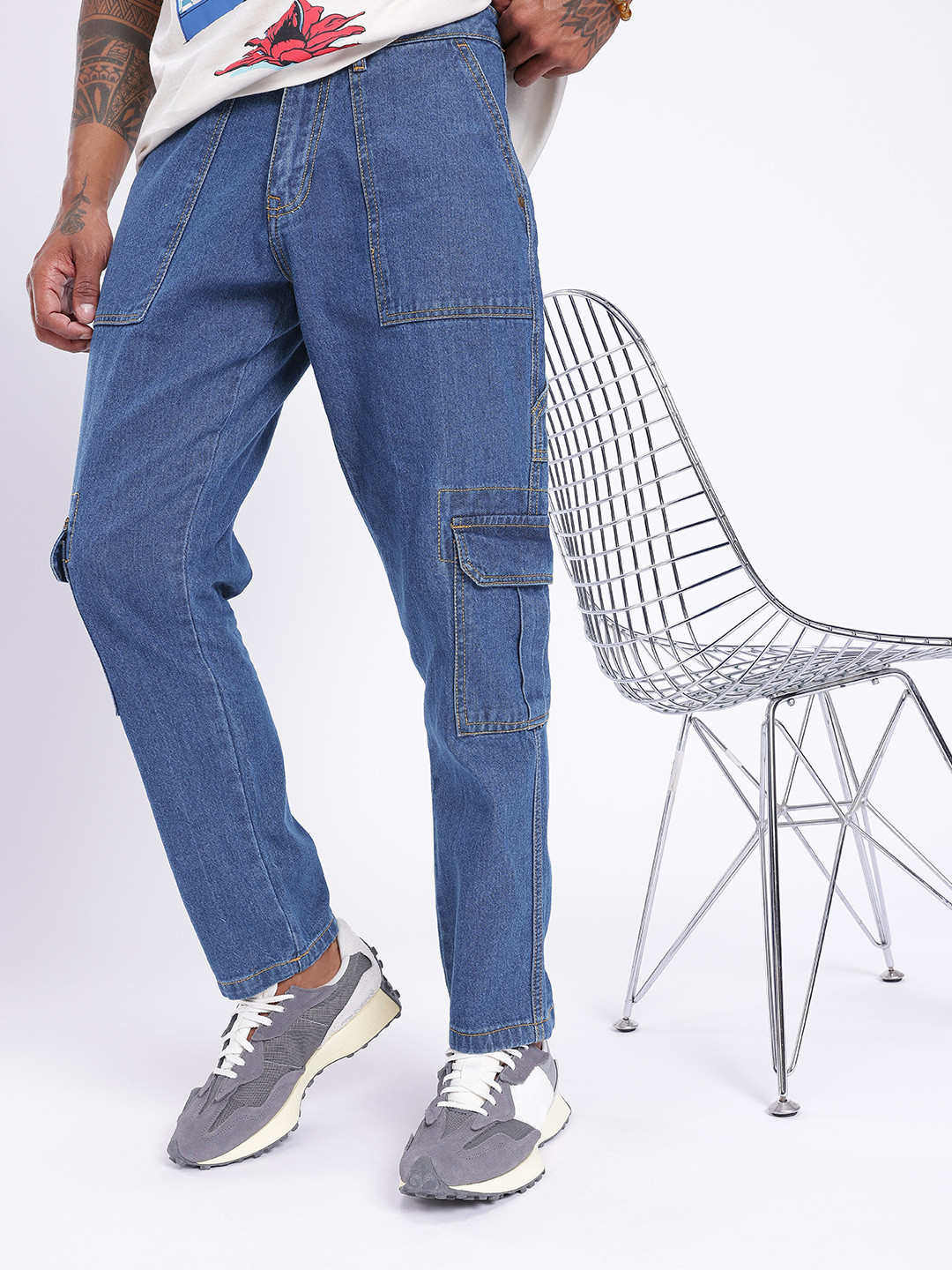 glitchez Men Cargo Fit Jeans
