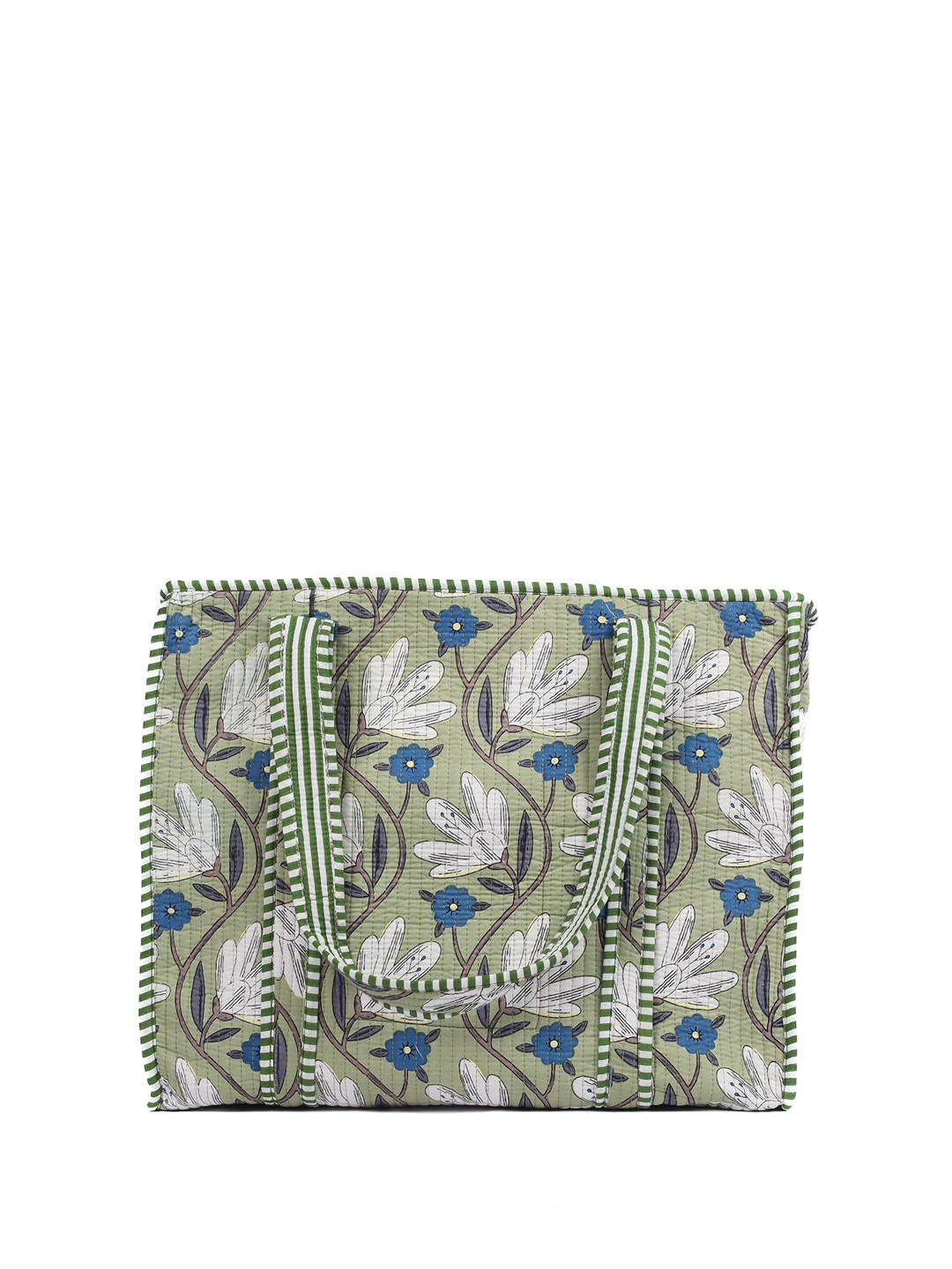 Gulaab Jaipur Floral Printed Cotton Quilted Tote Bag