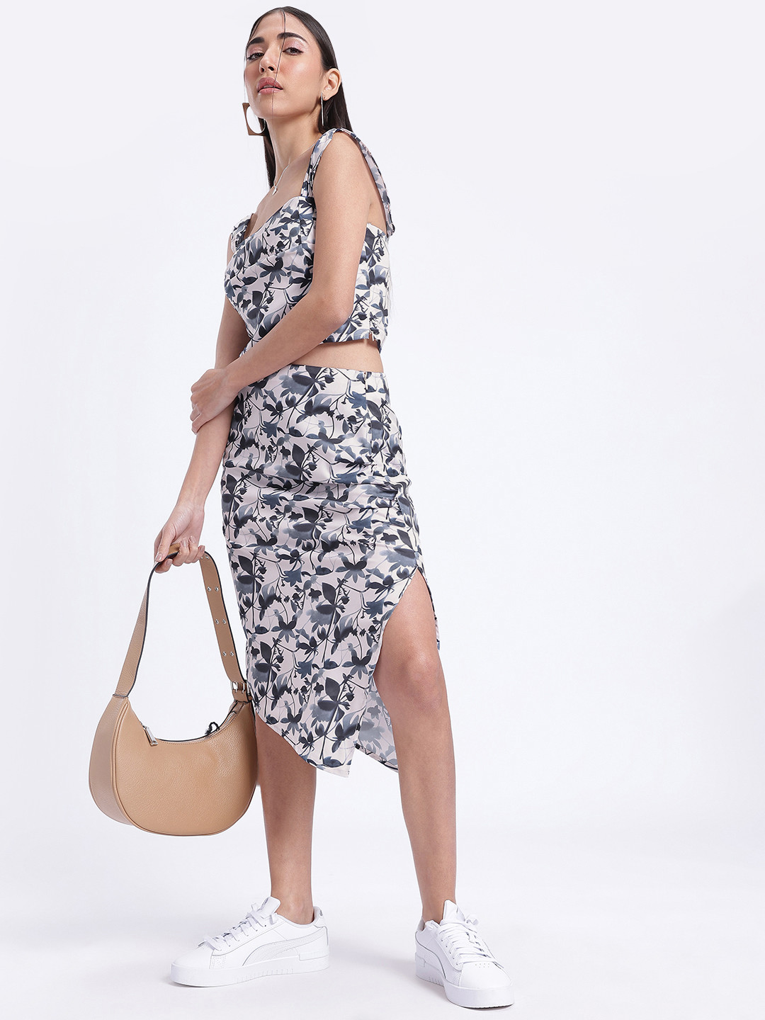 glitchez Floral Printed Ruched Co-Ords