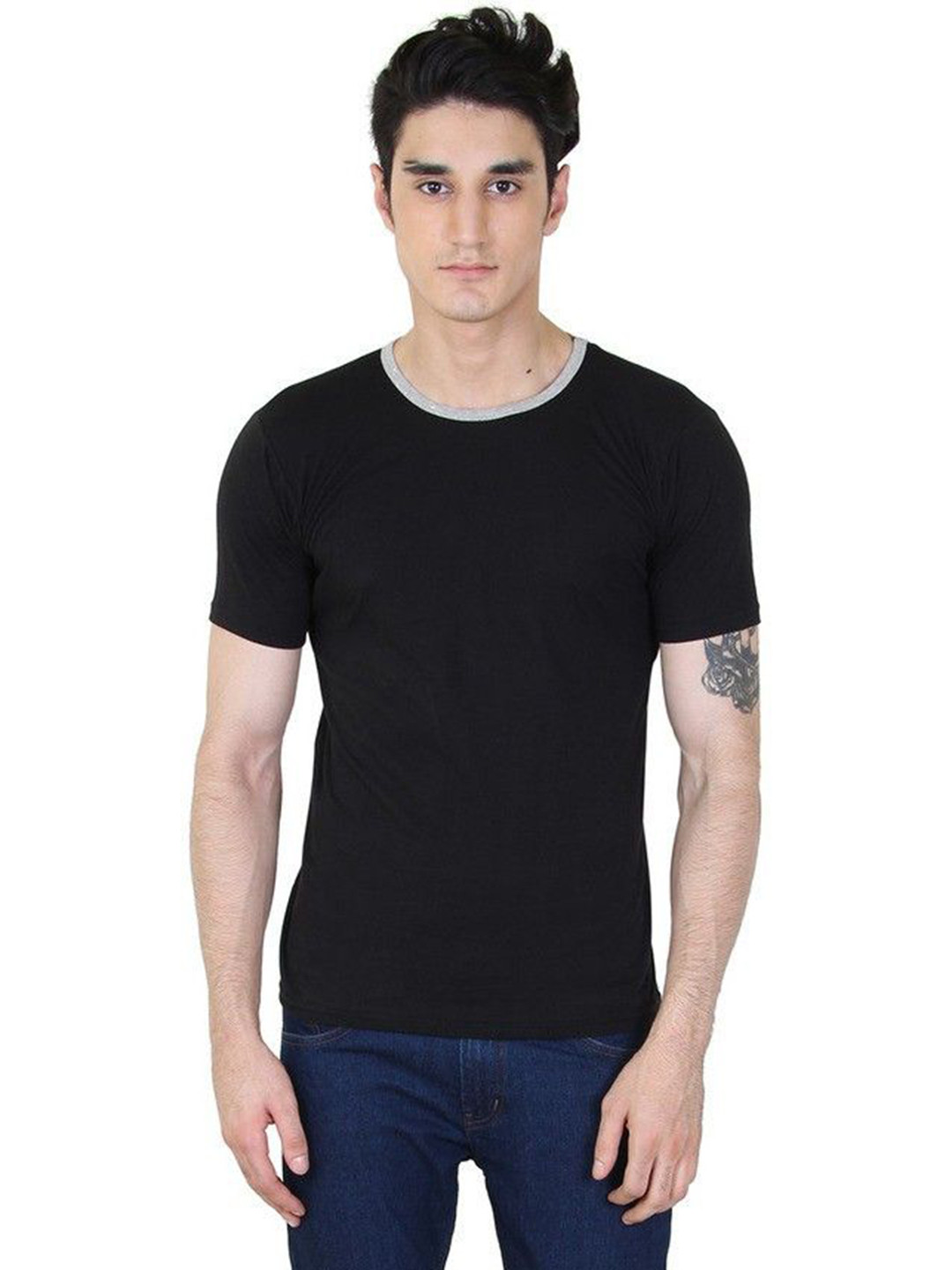 BI FASHION Men Regular Fit Round Neck Cotton T-shirt