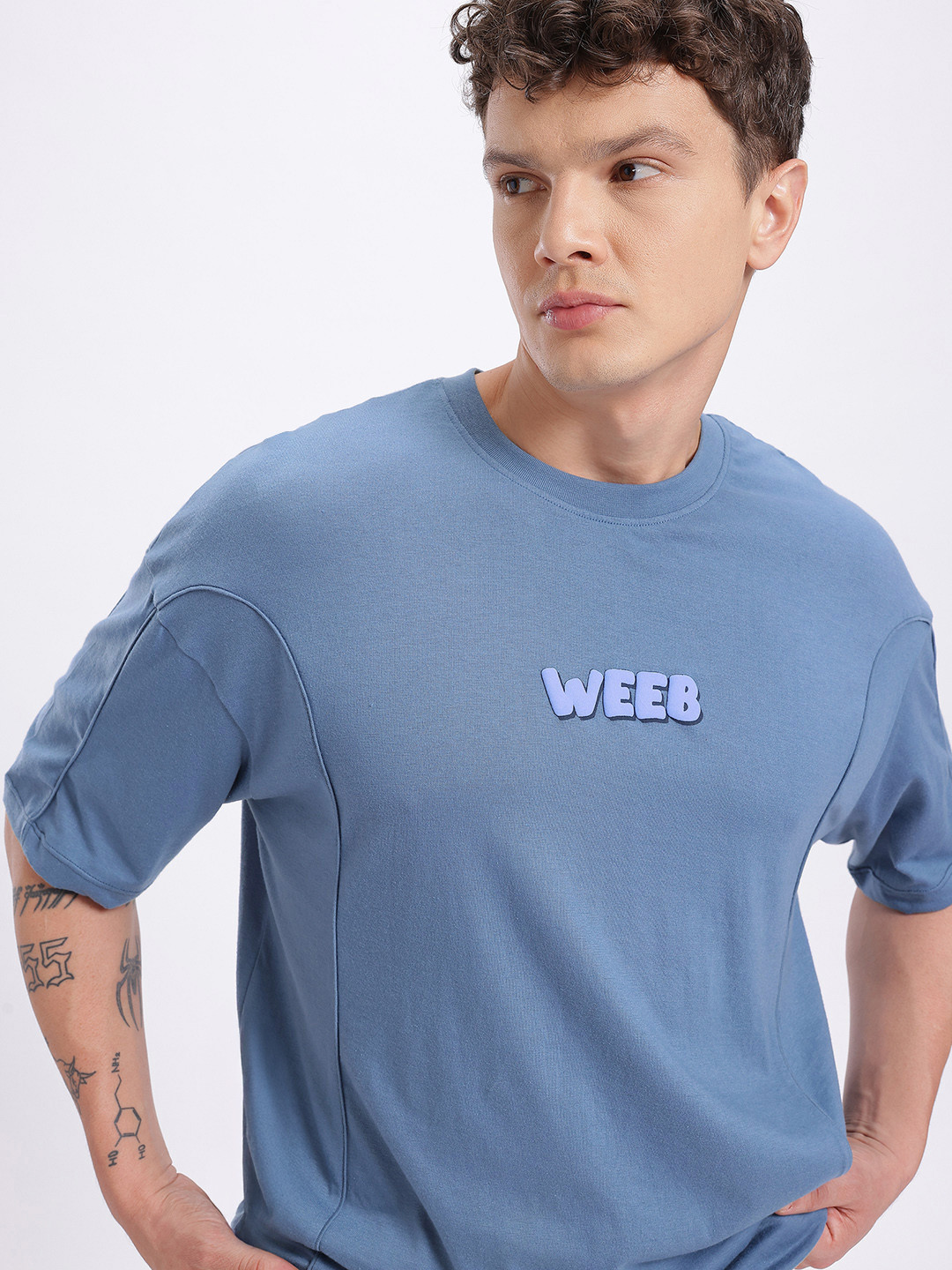 glitchez Puff Print Detail Relaxed Fit T-shirt