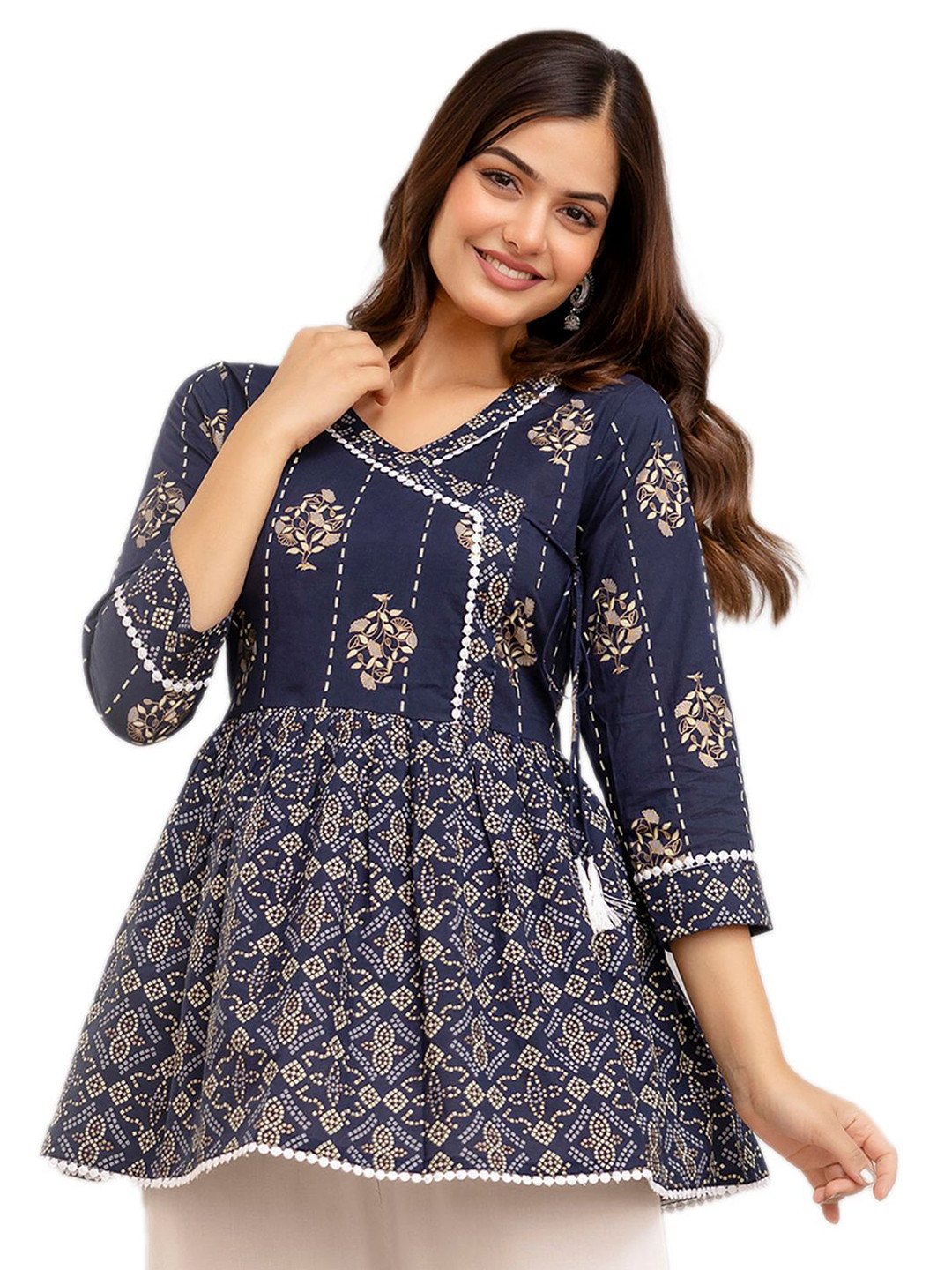 DMP EXPORT Women Ethnic Motifs Printed Cotton Top