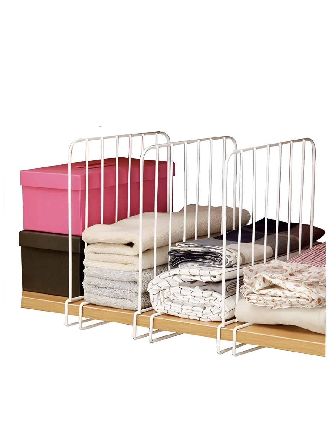 Go Hooked Pack of 3 Wardrobe Shelf Divider Cloth Organizer