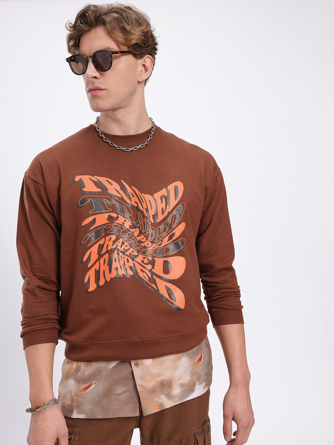 glitchez Cozy Knits Typo Print Sweatshirt