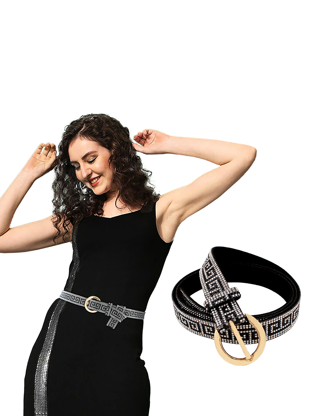 Vritraz Women Embellished Rhinestone Belt