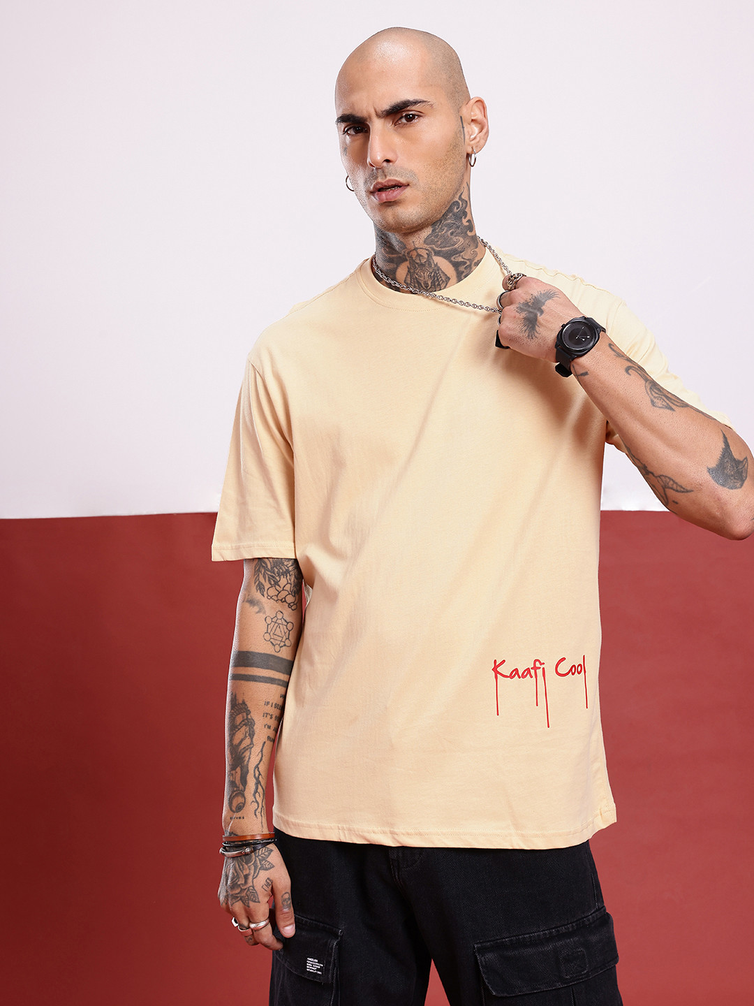 Kaafi Cool Typography Relaxed Fit T-shirt