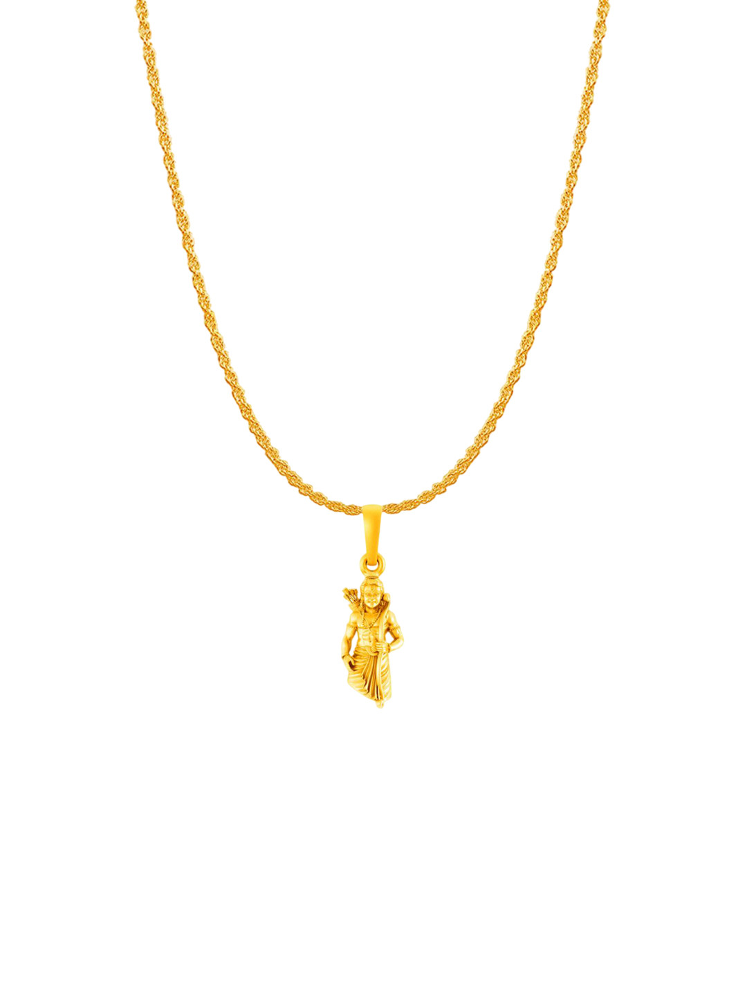 Metronaut 925 Silver 22 KT Gold-Plated Shri Ram Pendant With Chain