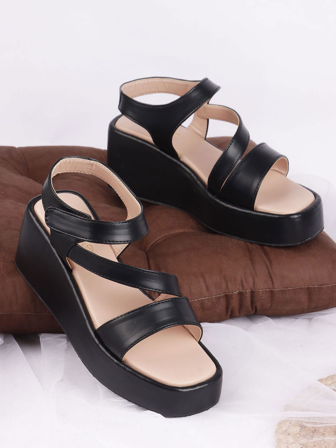 Yesmiss Women CloudFit Platform Heel Sandals