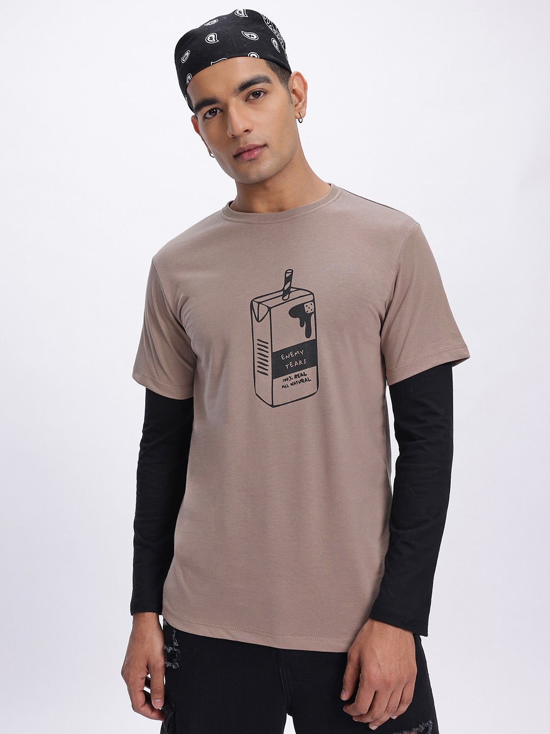 glitchez Conversational Printed T-shirt
